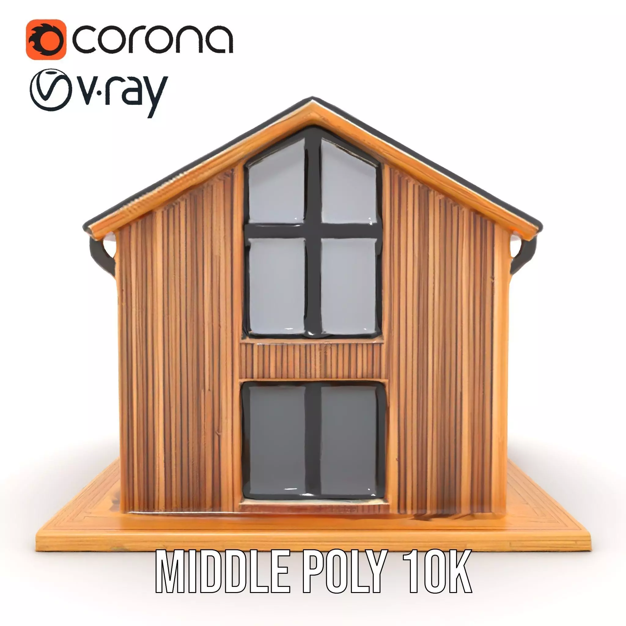 Modern Wooden House model pack Low-poly 3D model_15