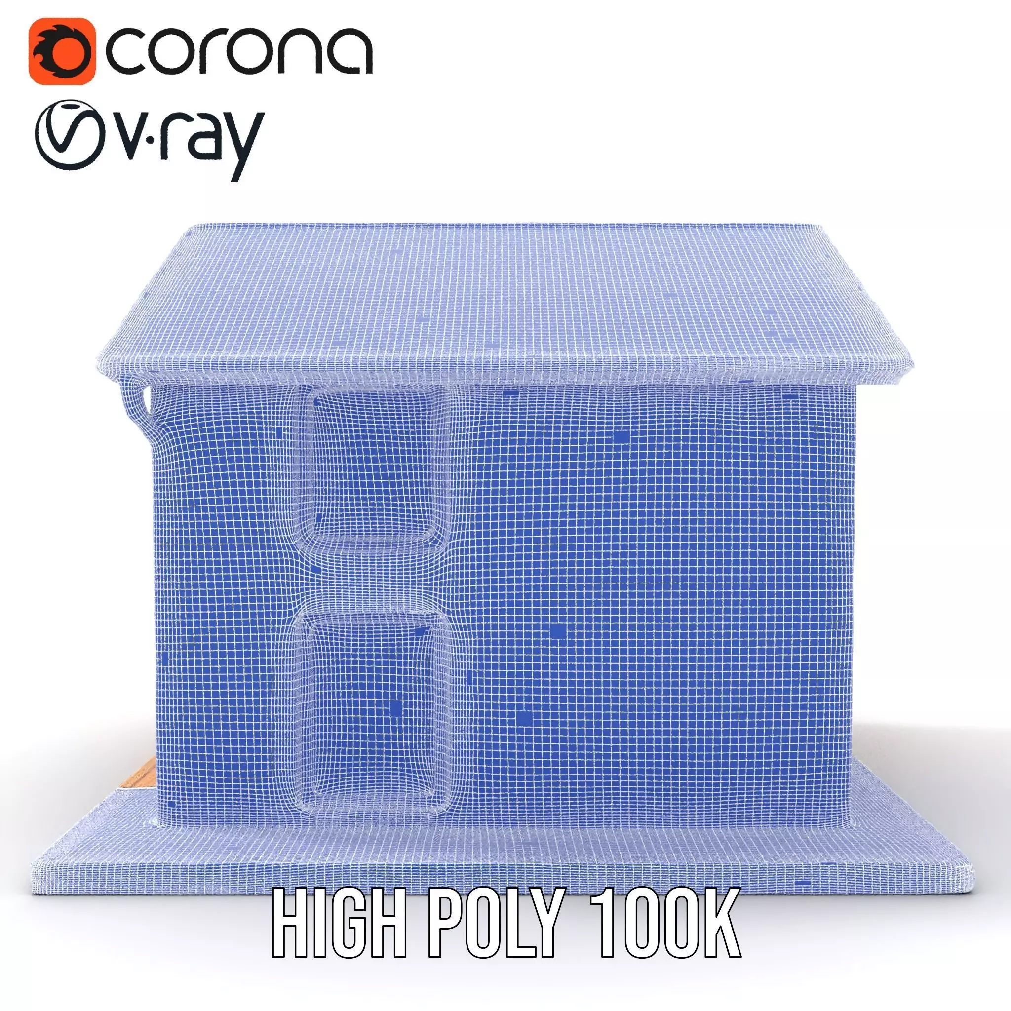 Modern Wooden House model pack Low-poly 3D model_33