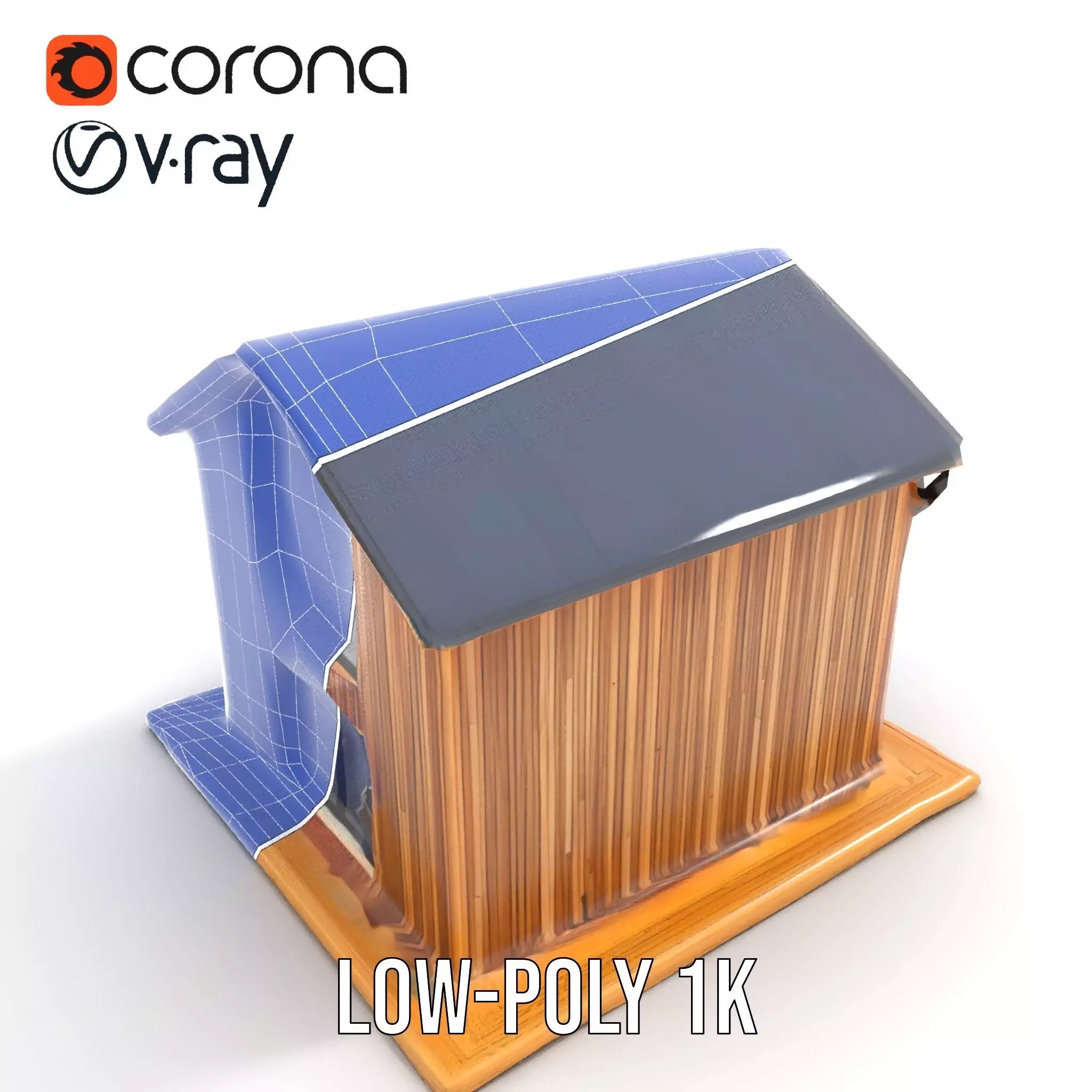 Modern Wooden House model pack Low-poly 3D model_22