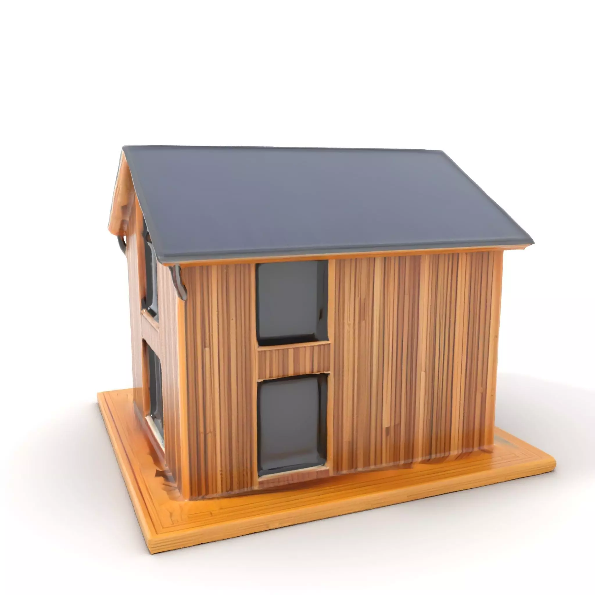 Modern Wooden House model pack Low-poly 3D model_6
