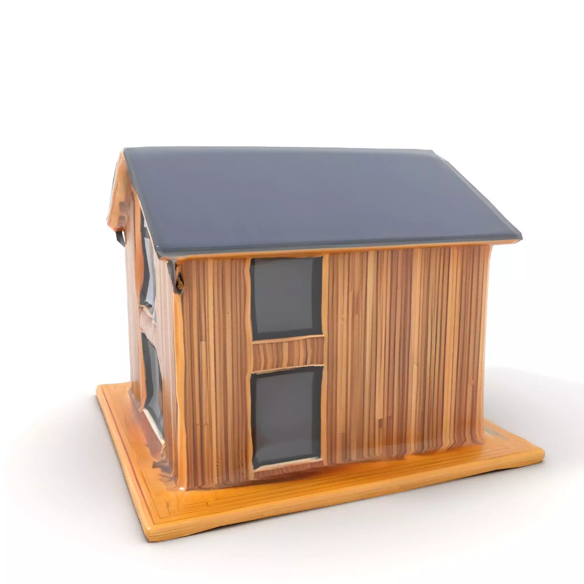 Modern Wooden House model pack Low-poly 3D model_14