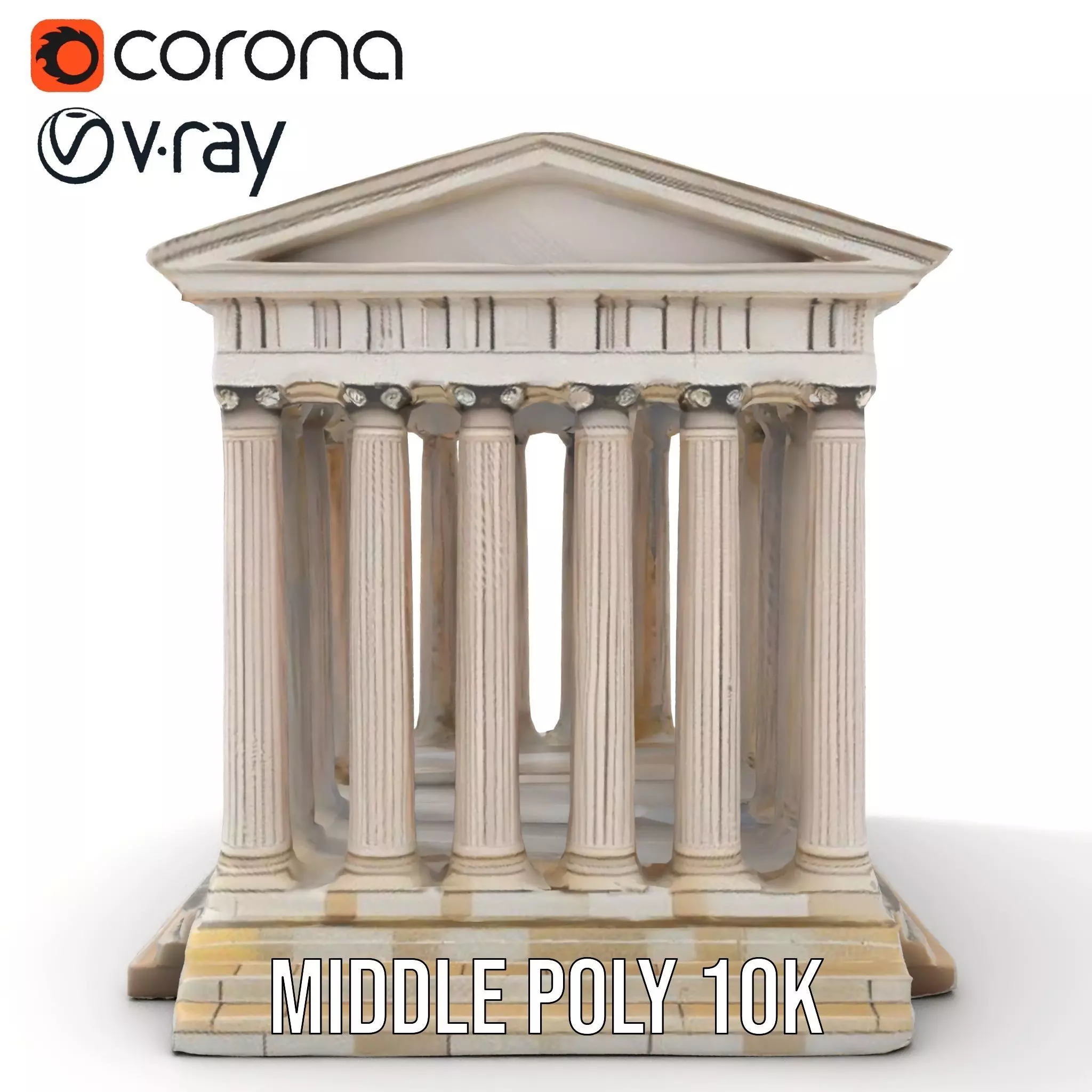 Classical Greek Temple model pack Low-poly 3D model_6