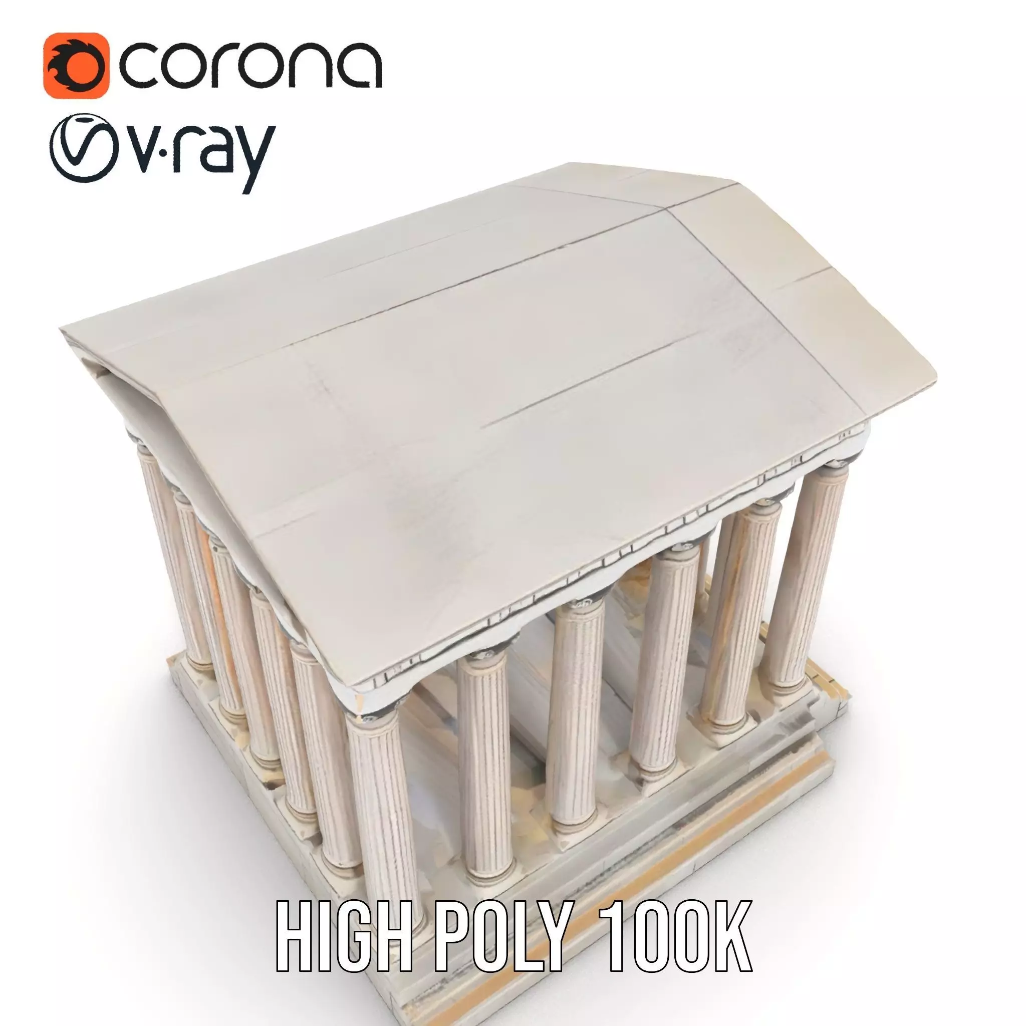 Classical Greek Temple model pack Low-poly 3D model_17