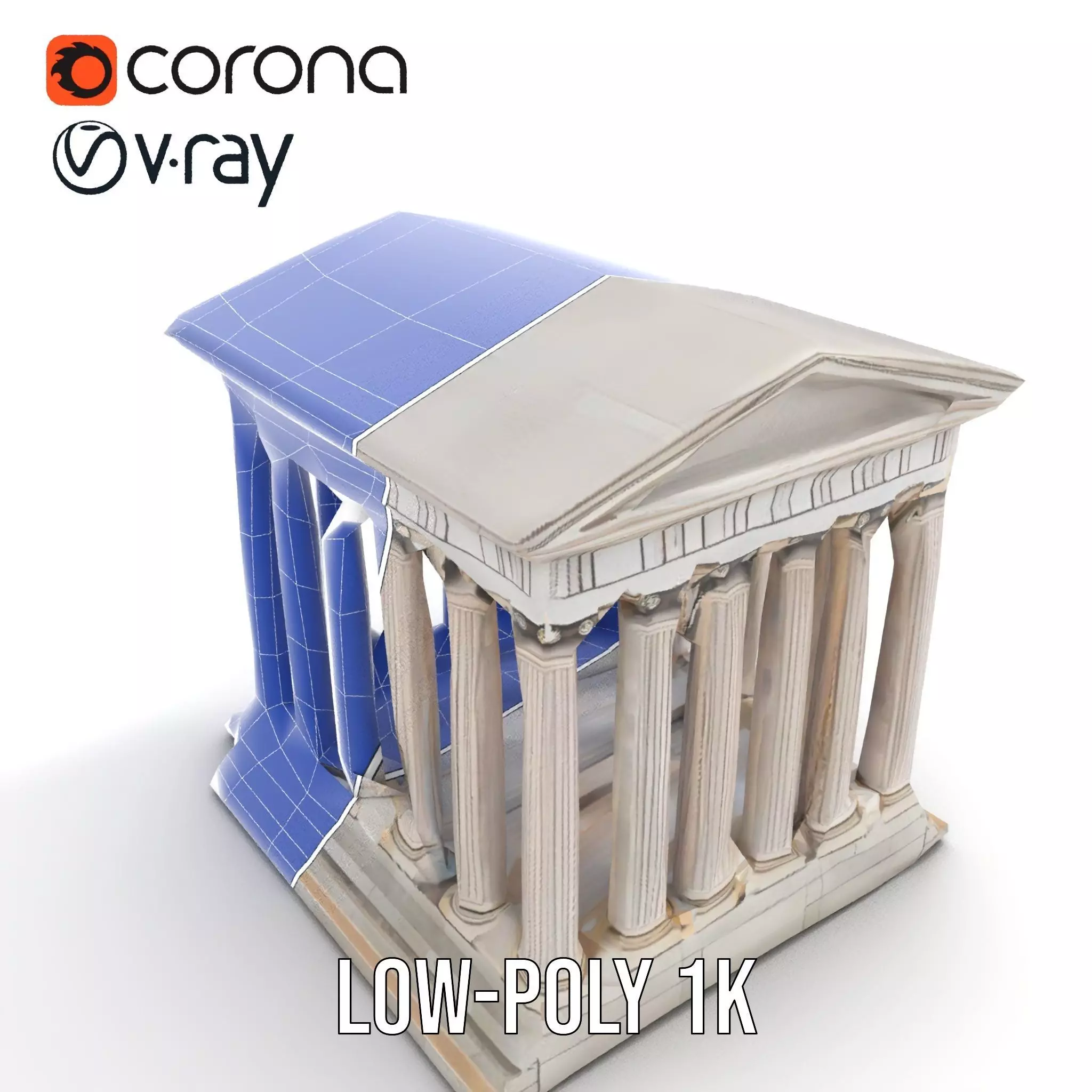 Classical Greek Temple model pack Low-poly 3D model_25