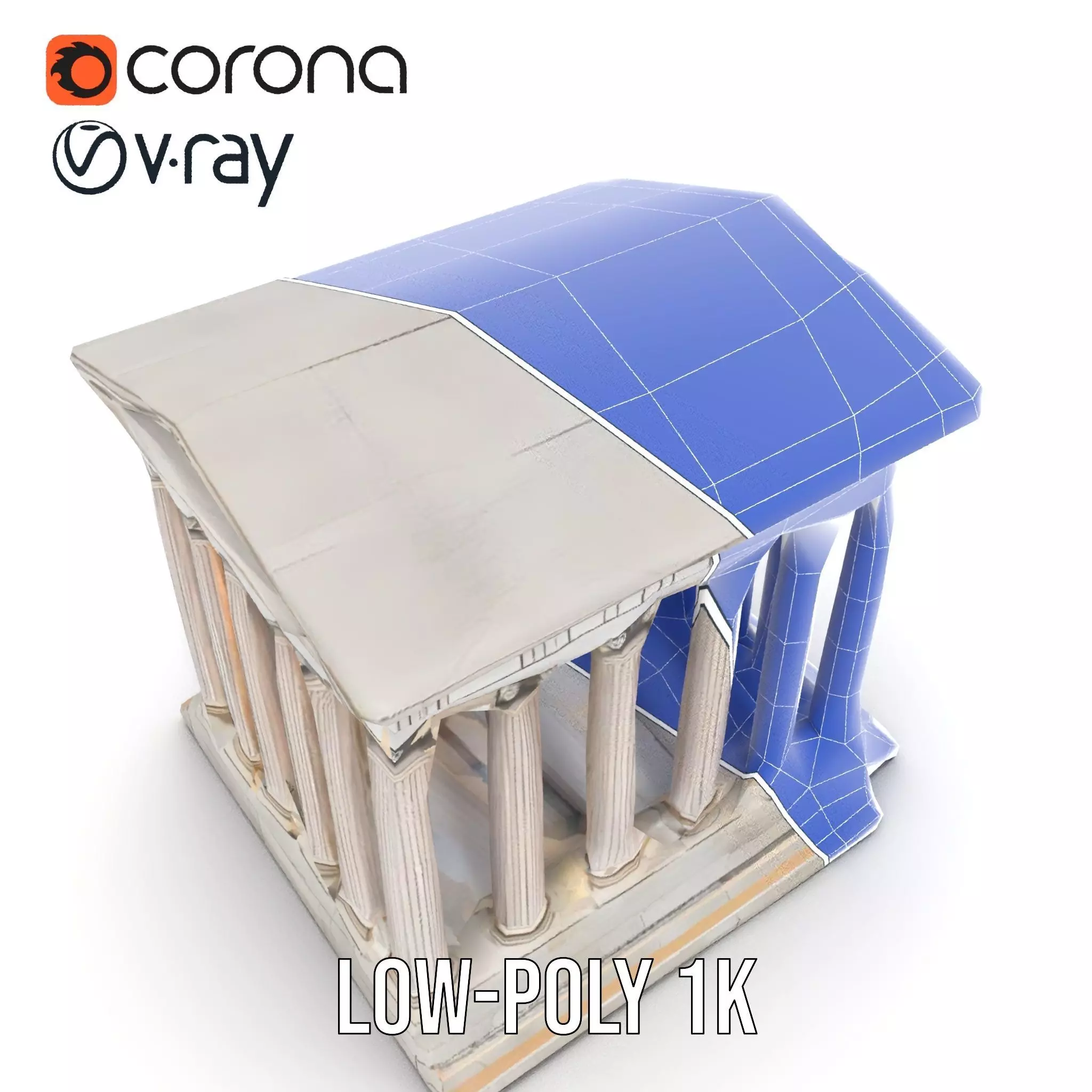 Classical Greek Temple model pack Low-poly 3D model_12