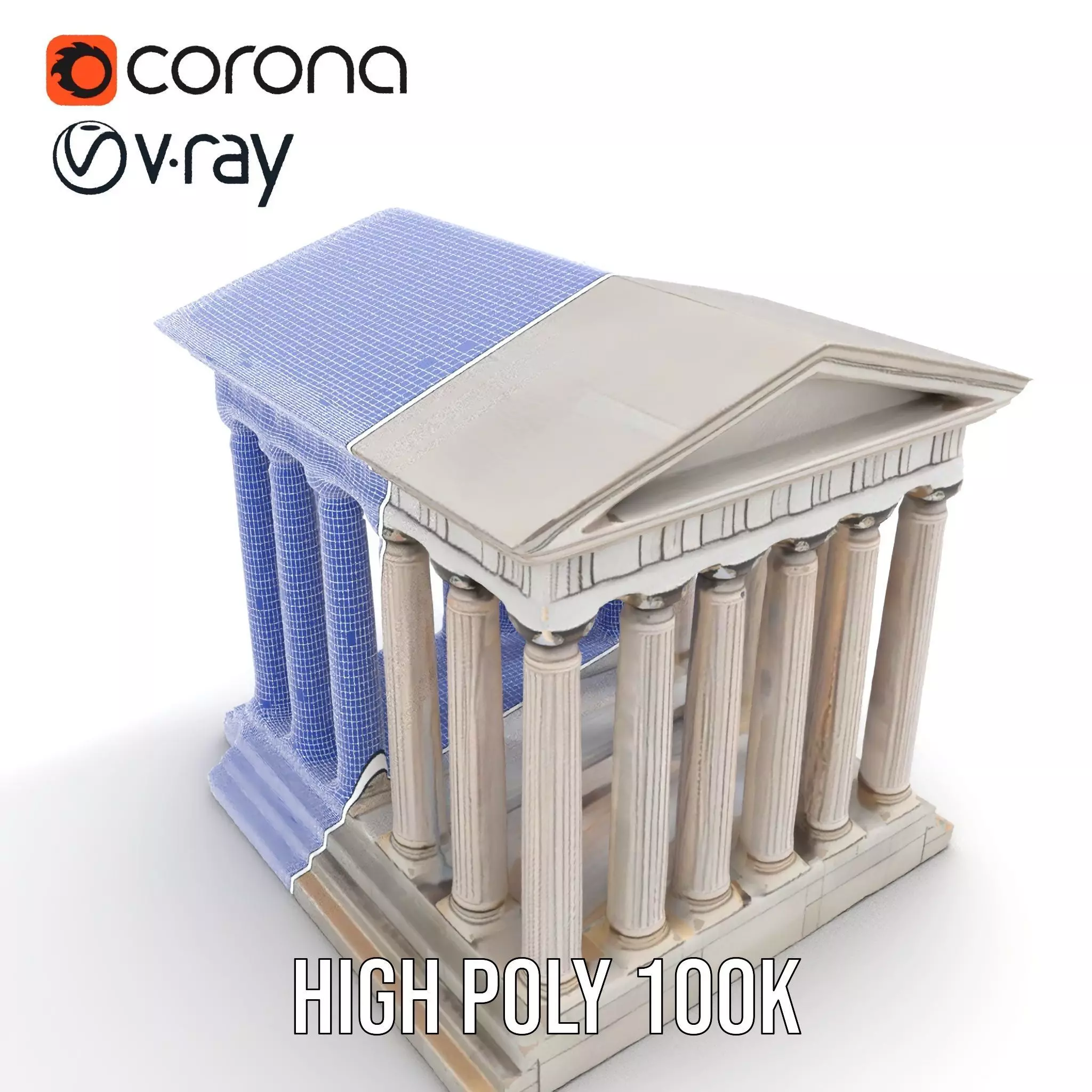Classical Greek Temple model pack Low-poly 3D model_23