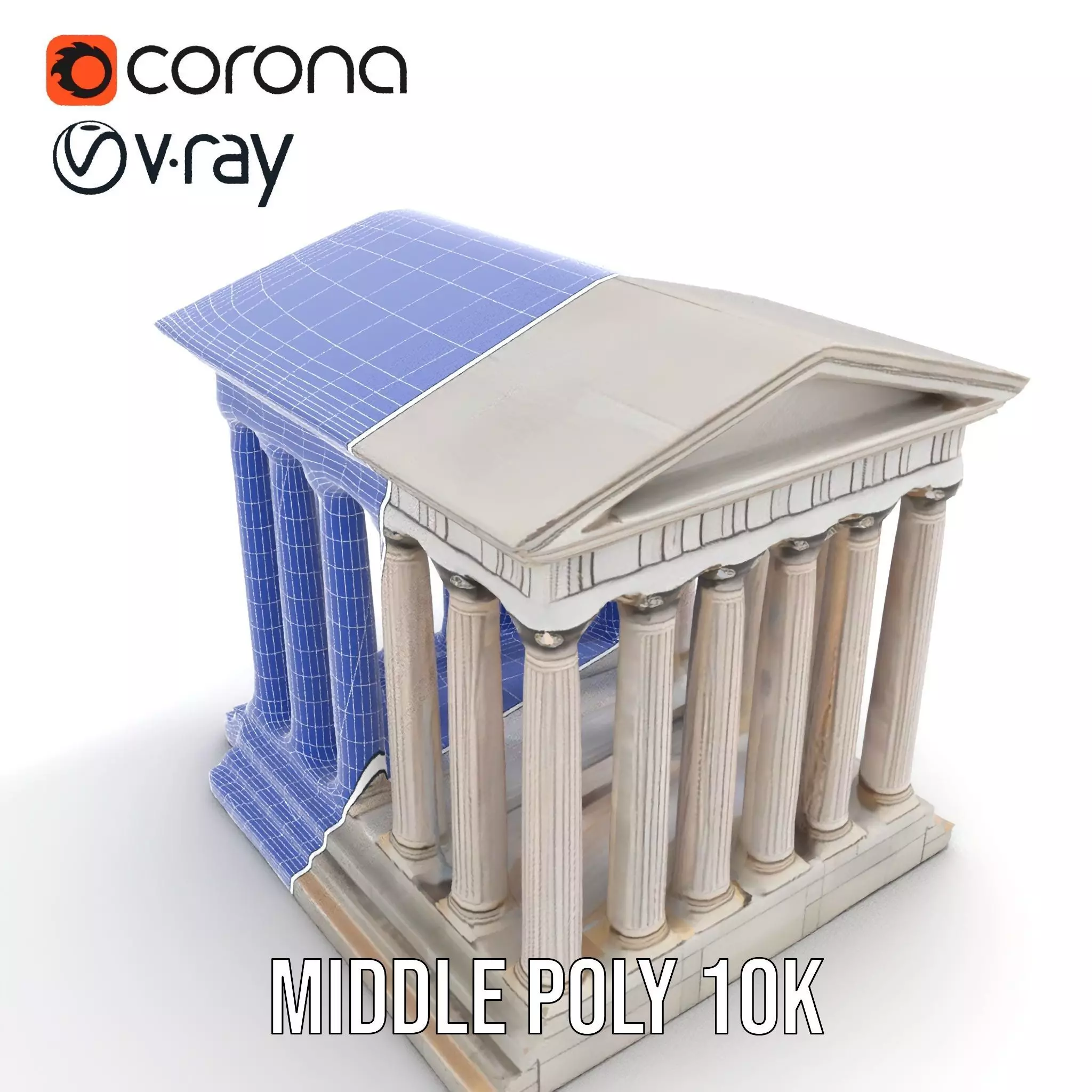 Classical Greek Temple model pack Low-poly 3D model_21