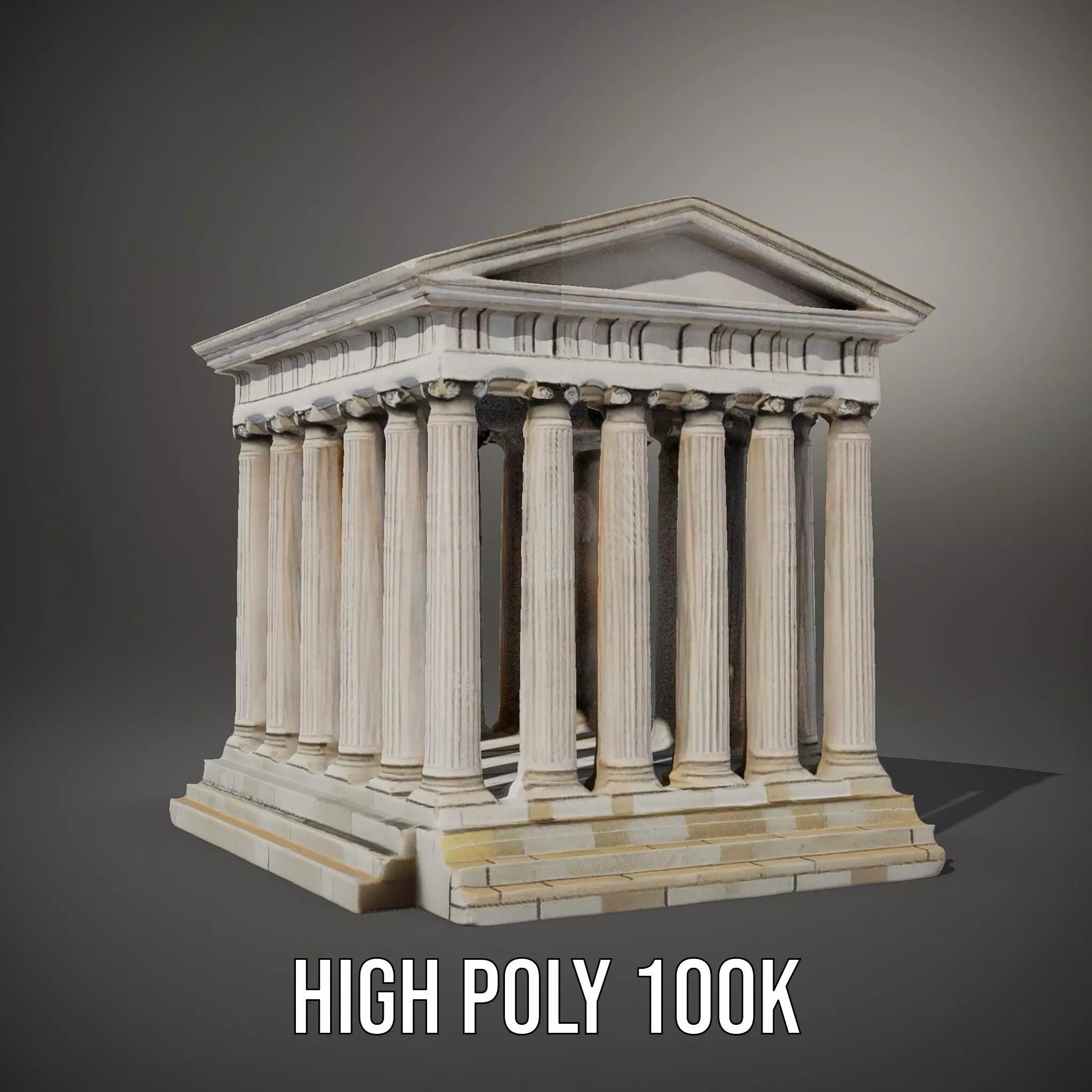 Classical Greek Temple model pack Low-poly 3D model_10