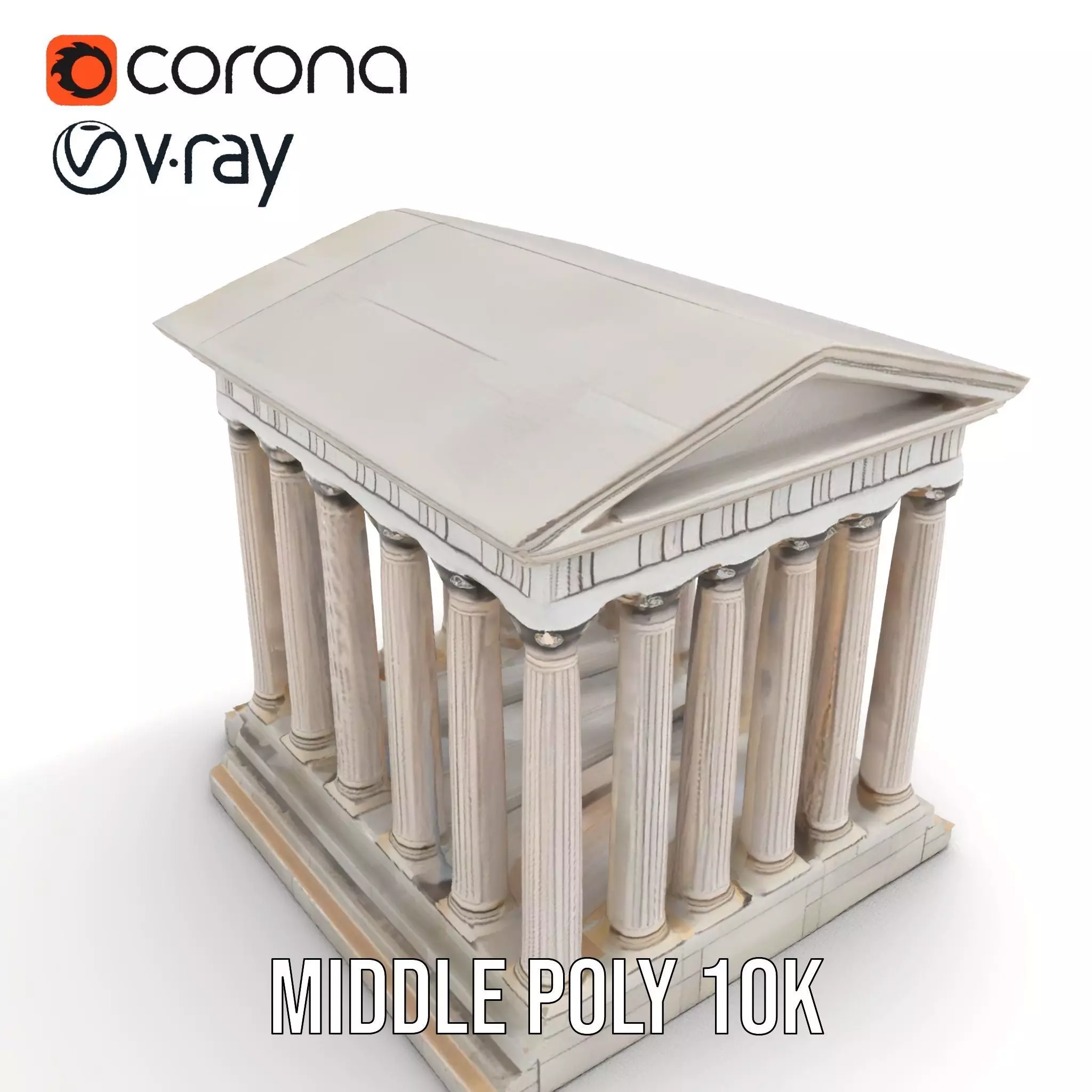 Classical Greek Temple model pack Low-poly 3D model_11