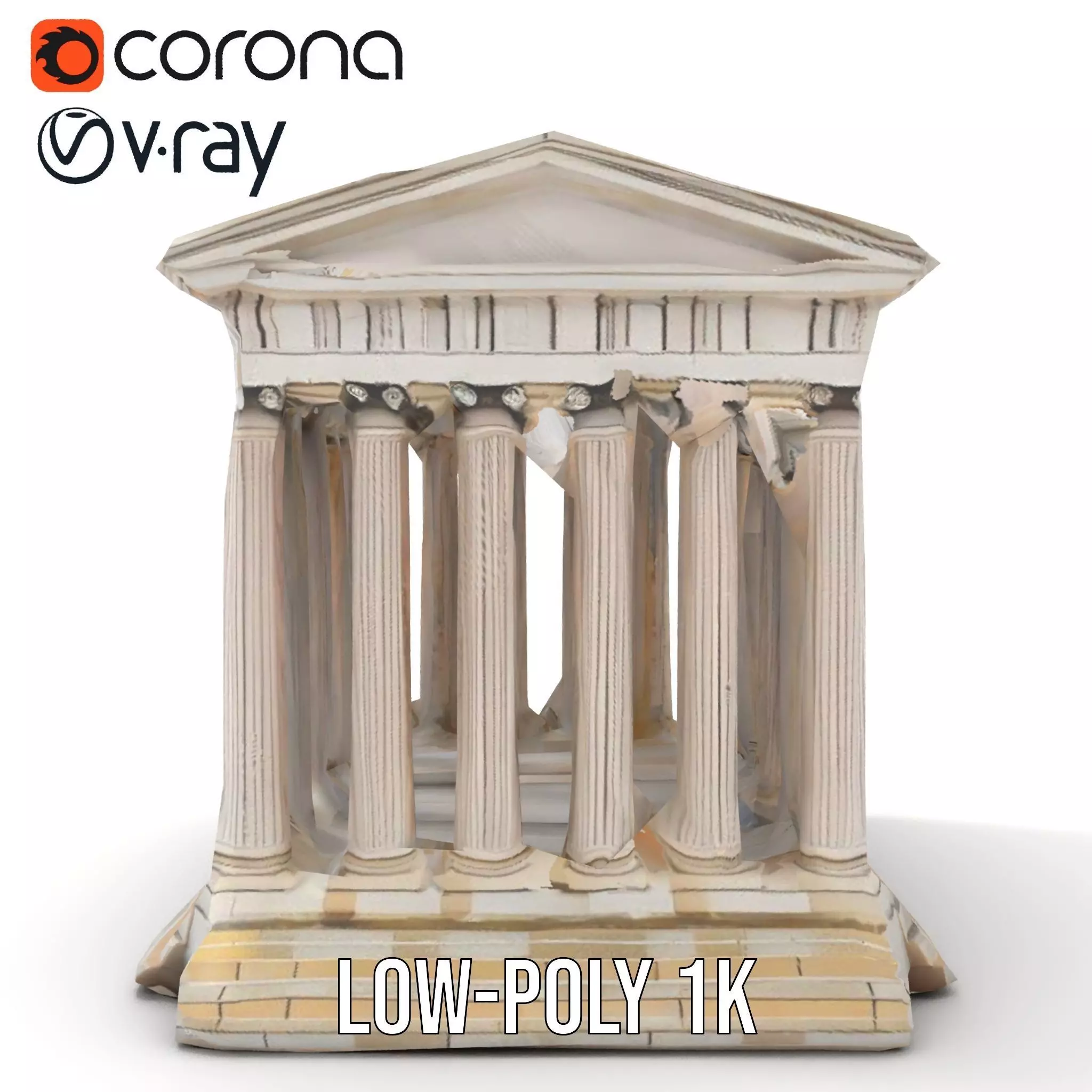 Classical Greek Temple model pack Low-poly 3D model_14