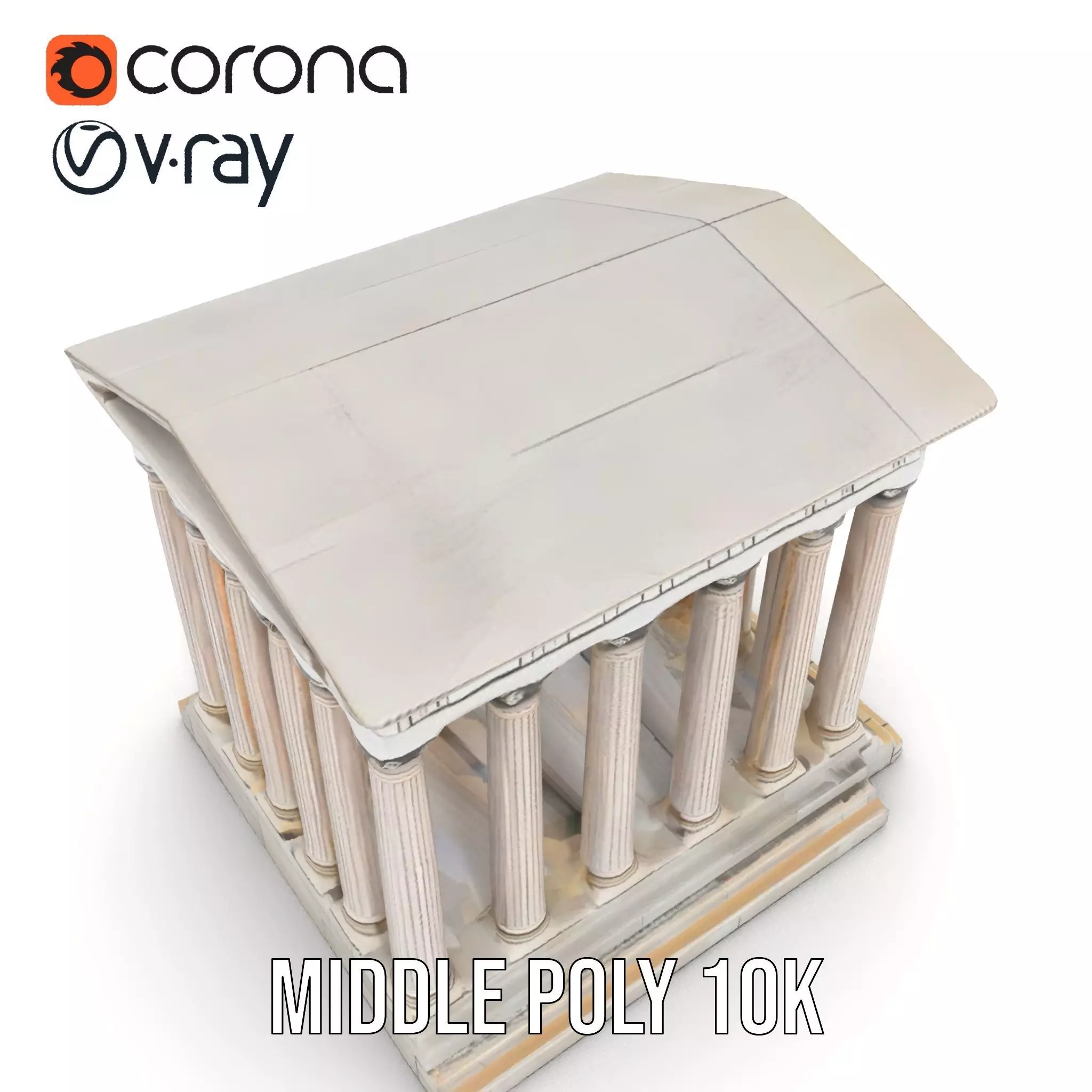 Classical Greek Temple model pack Low-poly 3D model_15