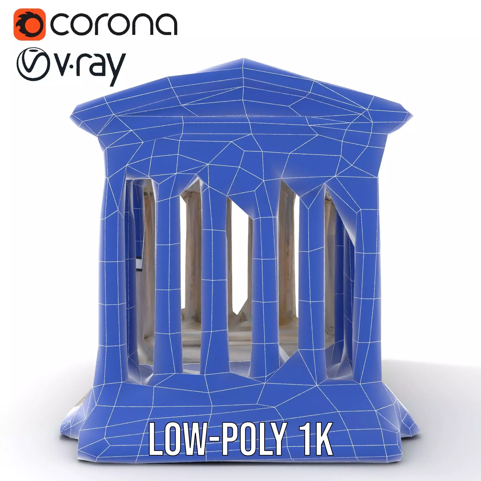 Classical Greek Temple model pack Low-poly 3D model_28