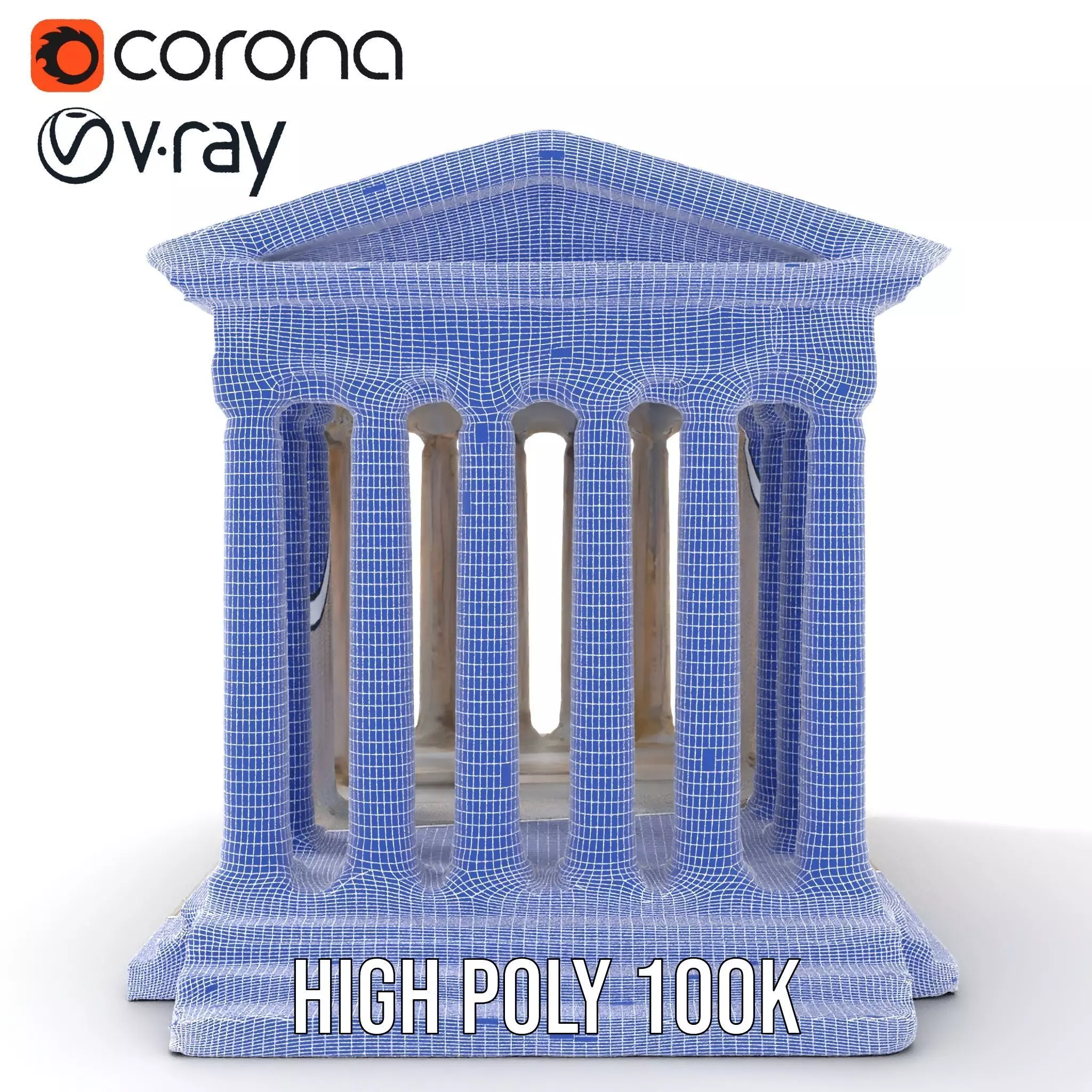 Classical Greek Temple model pack Low-poly 3D model_34