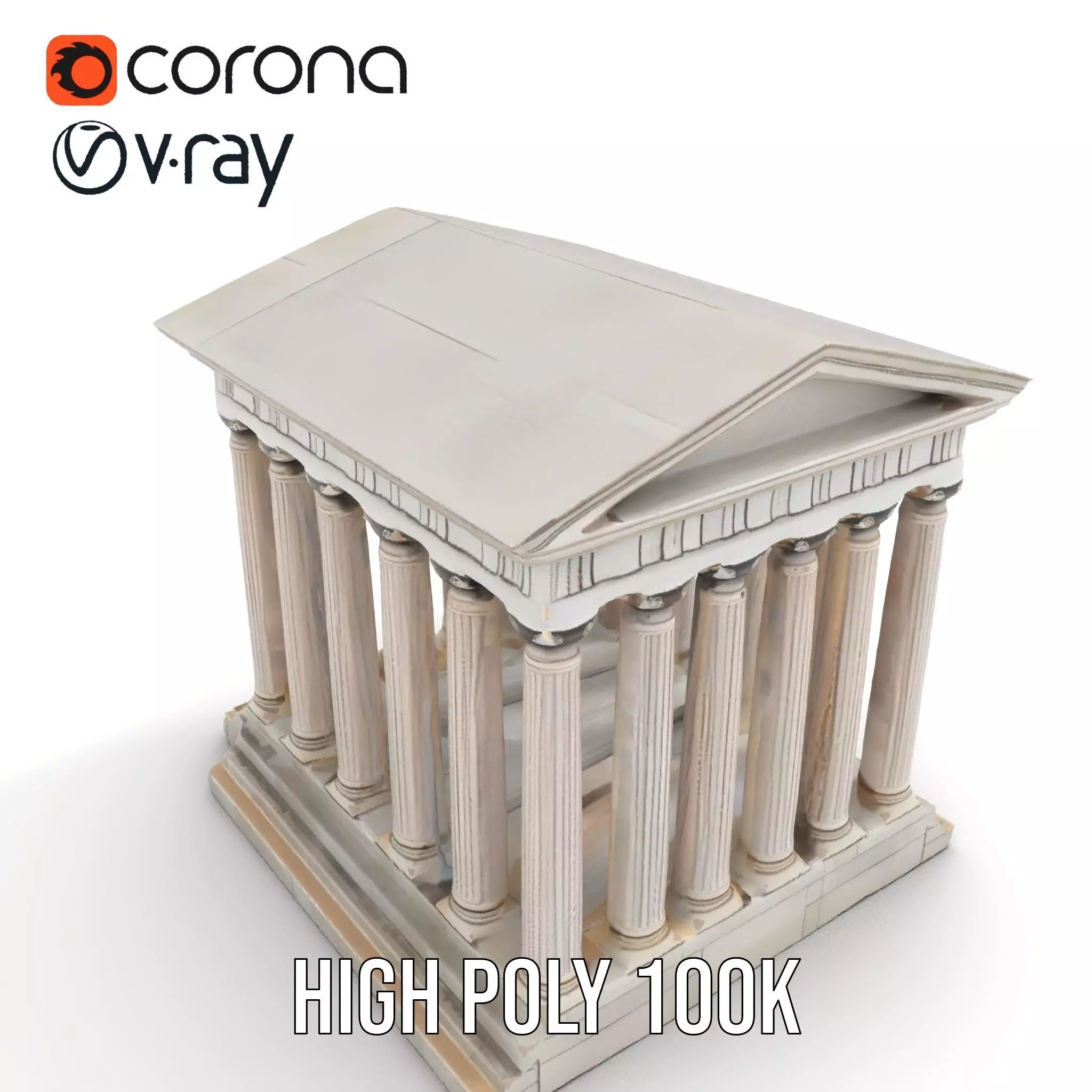 Classical Greek Temple model pack Low-poly 3D model_26