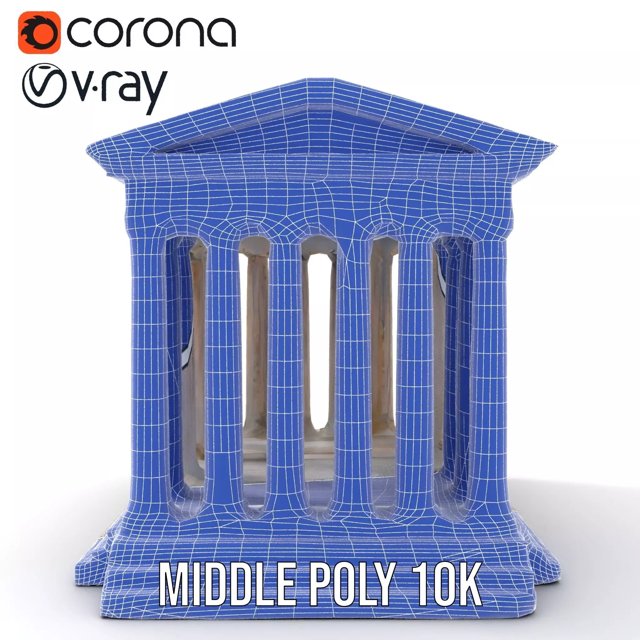 Classical Greek Temple model pack Low-poly 3D model_29