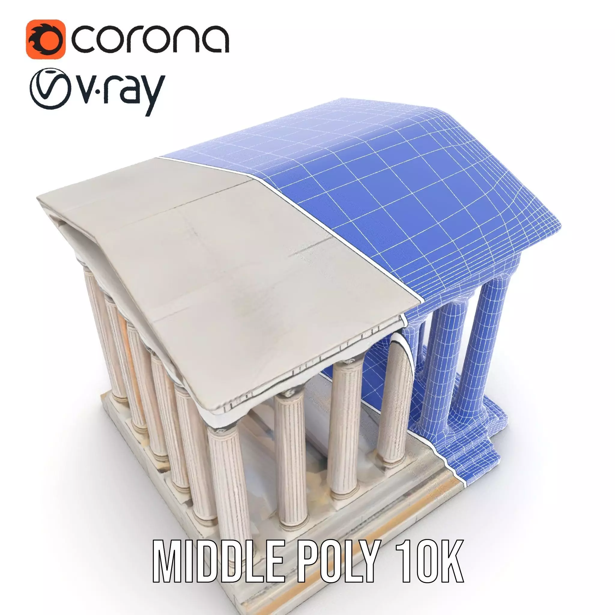 Classical Greek Temple model pack Low-poly 3D model_13