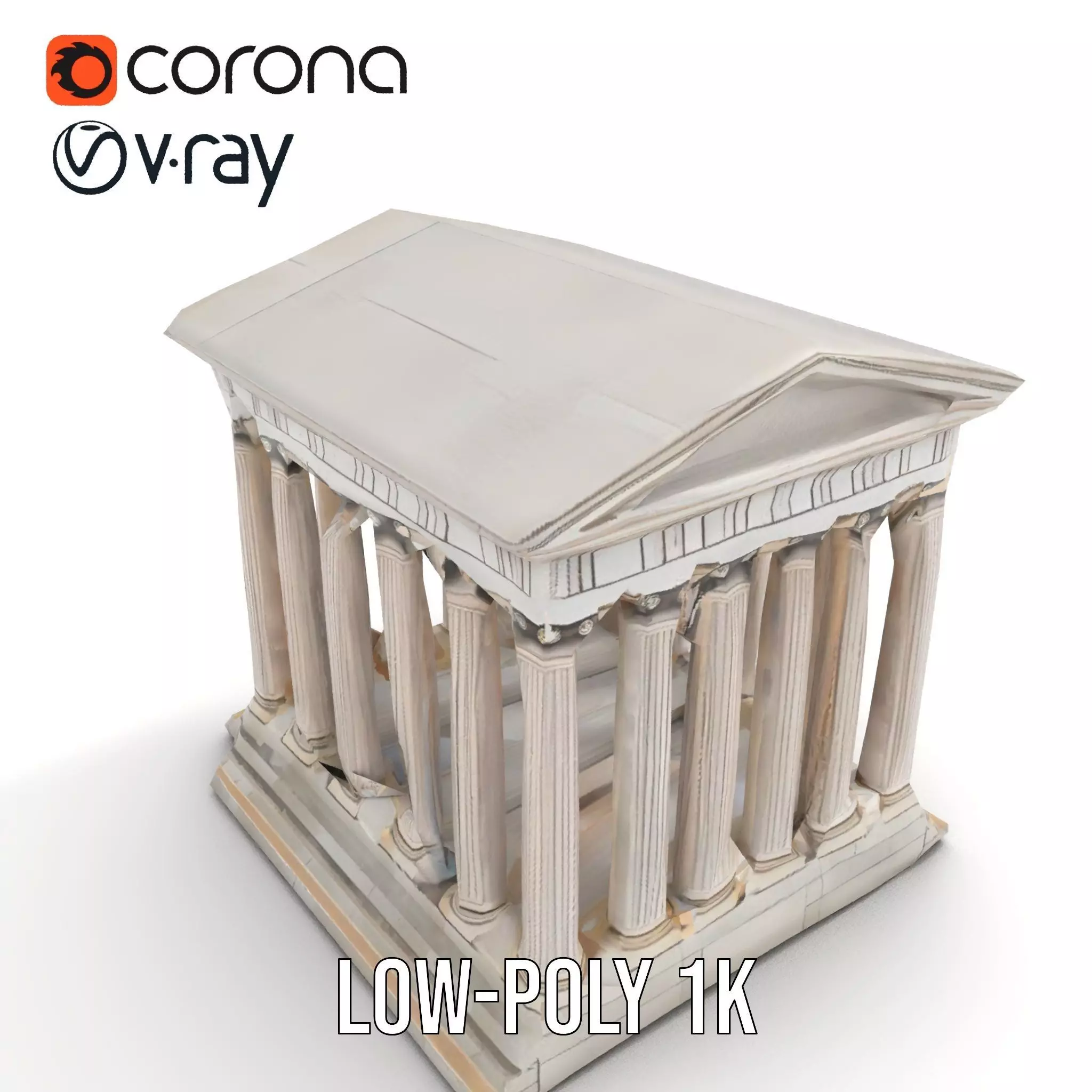 Classical Greek Temple model pack Low-poly 3D model_19