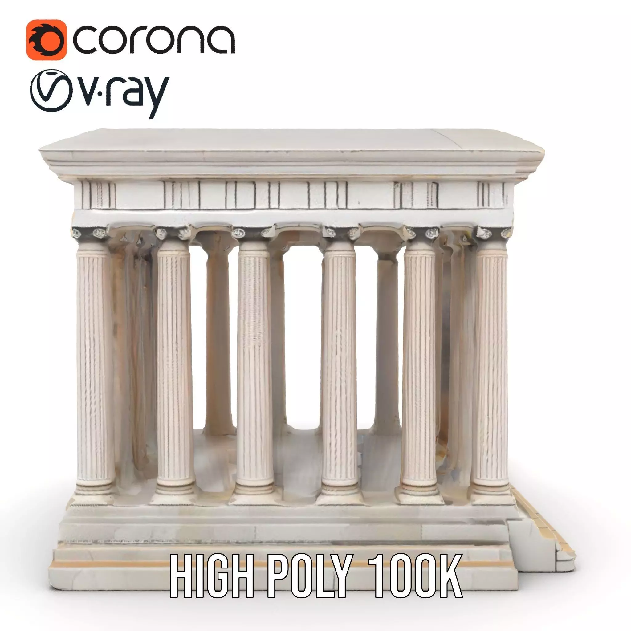 Classical Greek Temple model pack Low-poly 3D model_20