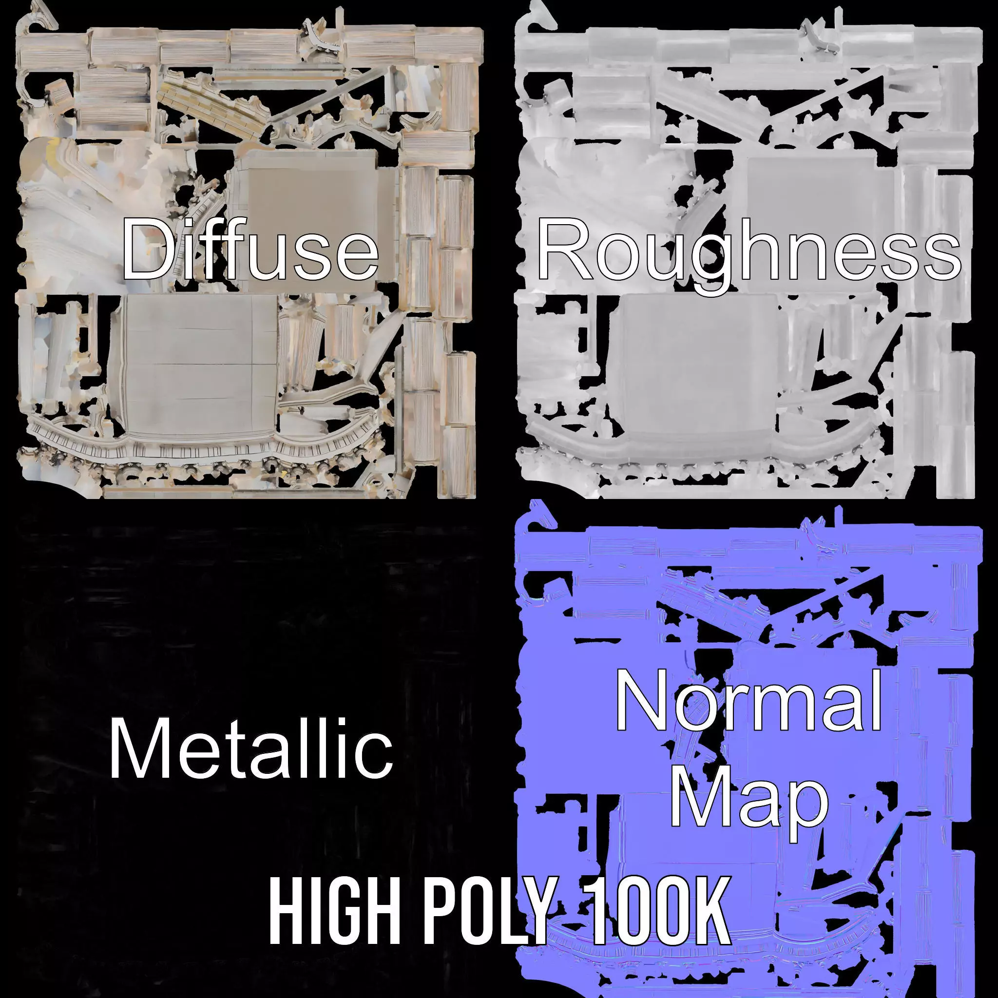 Classical Greek Temple model pack Low-poly 3D model_3