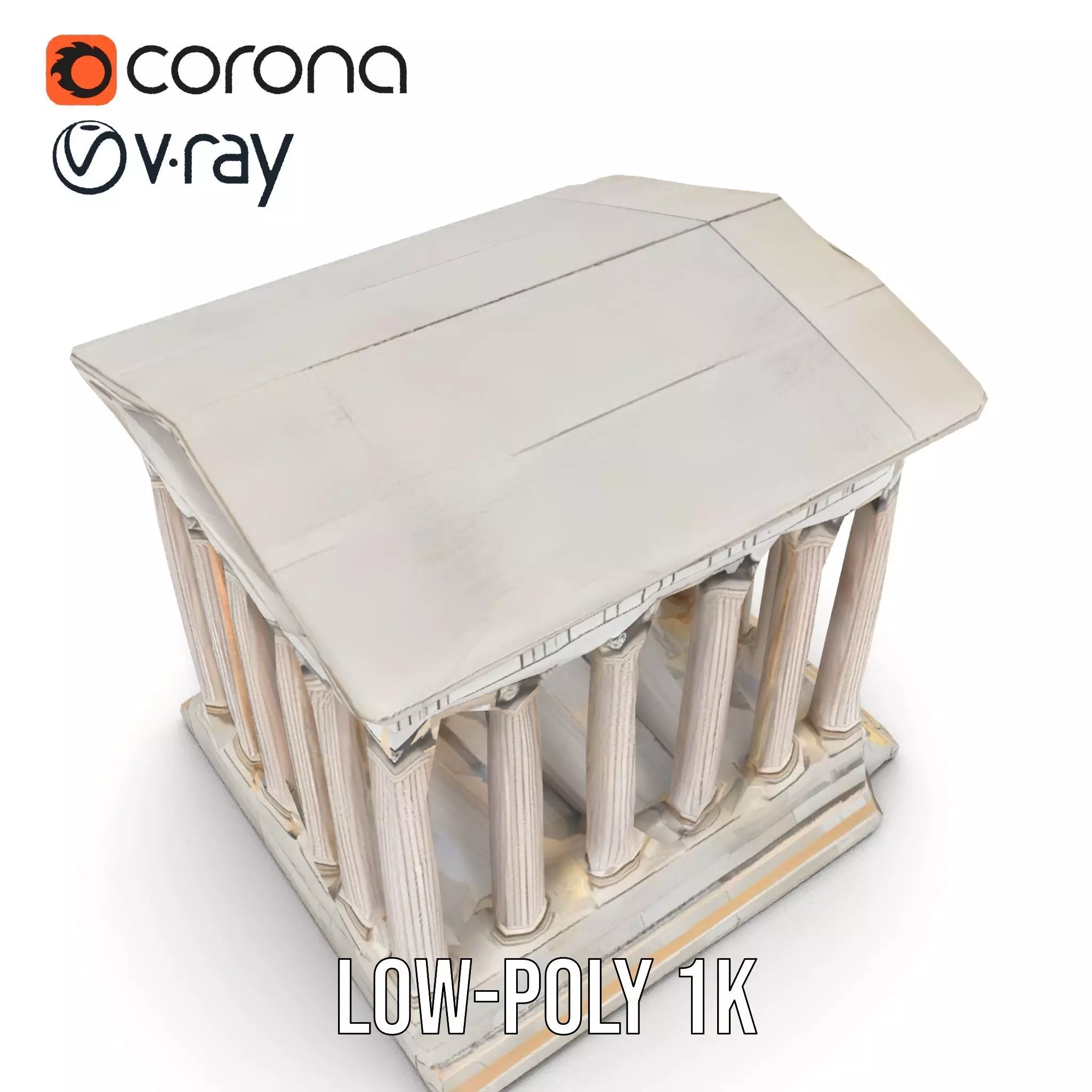 Classical Greek Temple model pack Low-poly 3D model_9