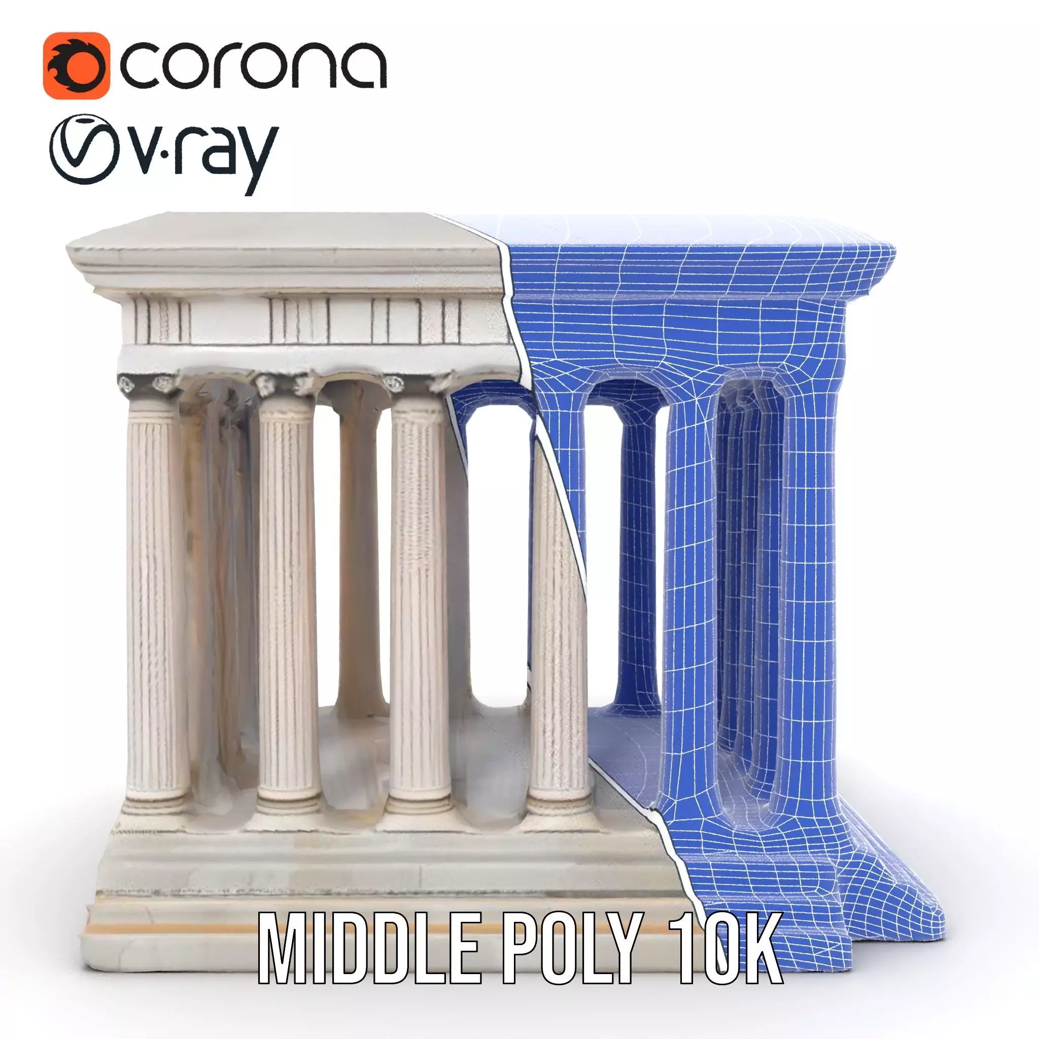 Classical Greek Temple model pack Low-poly 3D model_18