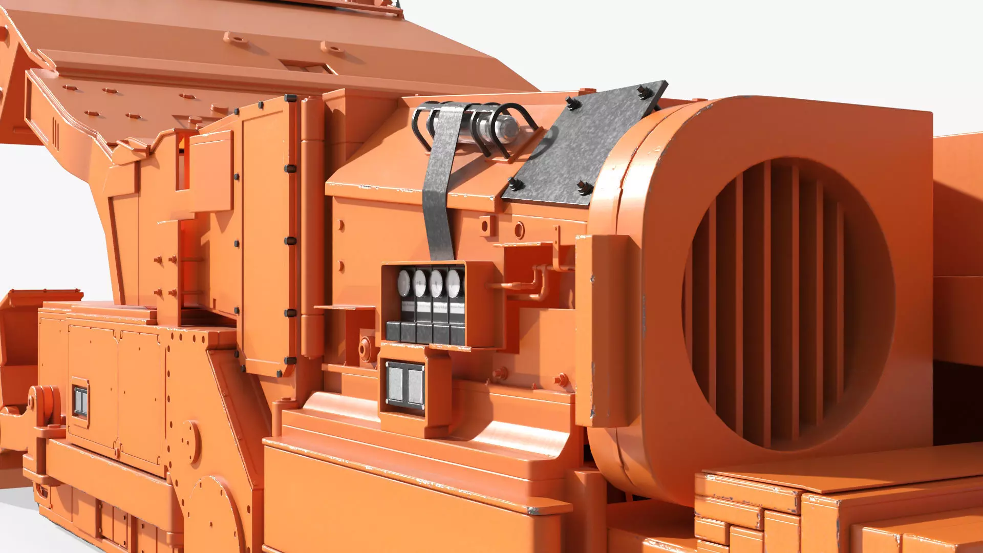 Underground Miner Vehicle for Tunnel Excavation Orange Rigged 3D model_8