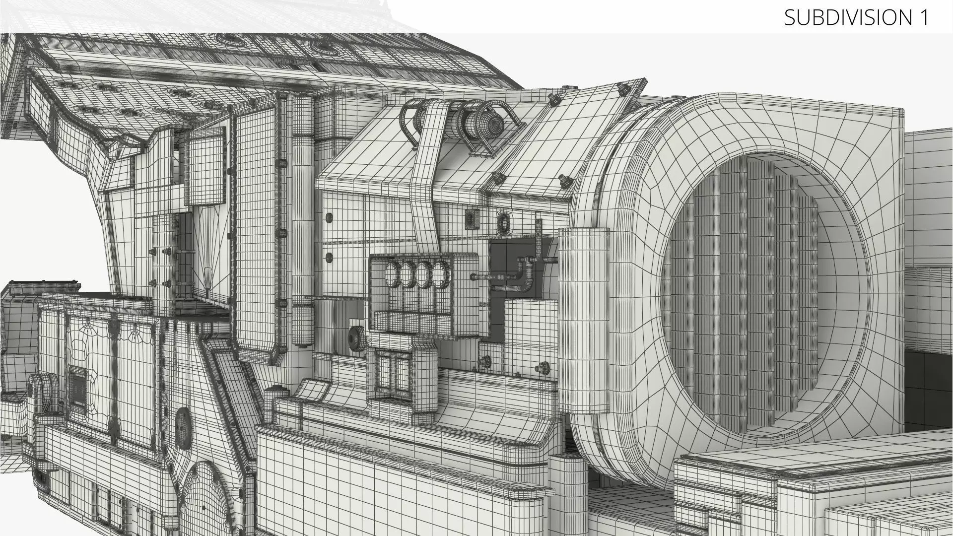 Underground Miner Vehicle for Tunnel Excavation Orange Rigged 3D model_13