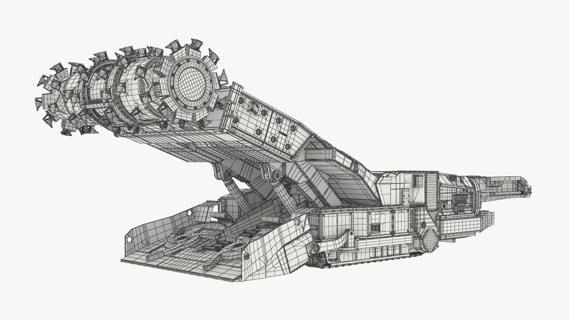 Underground Miner Vehicle for Tunnel Excavation Orange Rigged 3D model_14