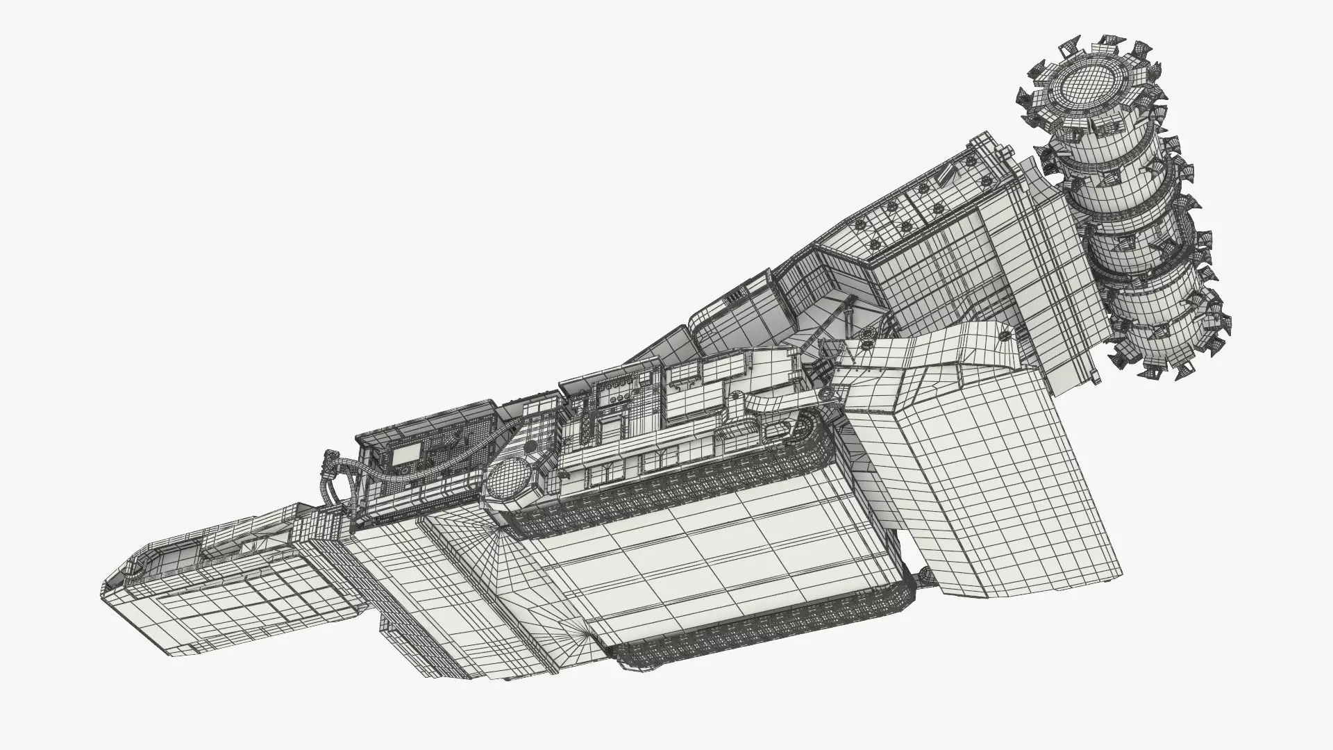 Underground Miner Vehicle for Tunnel Excavation Orange Rigged 3D model_15