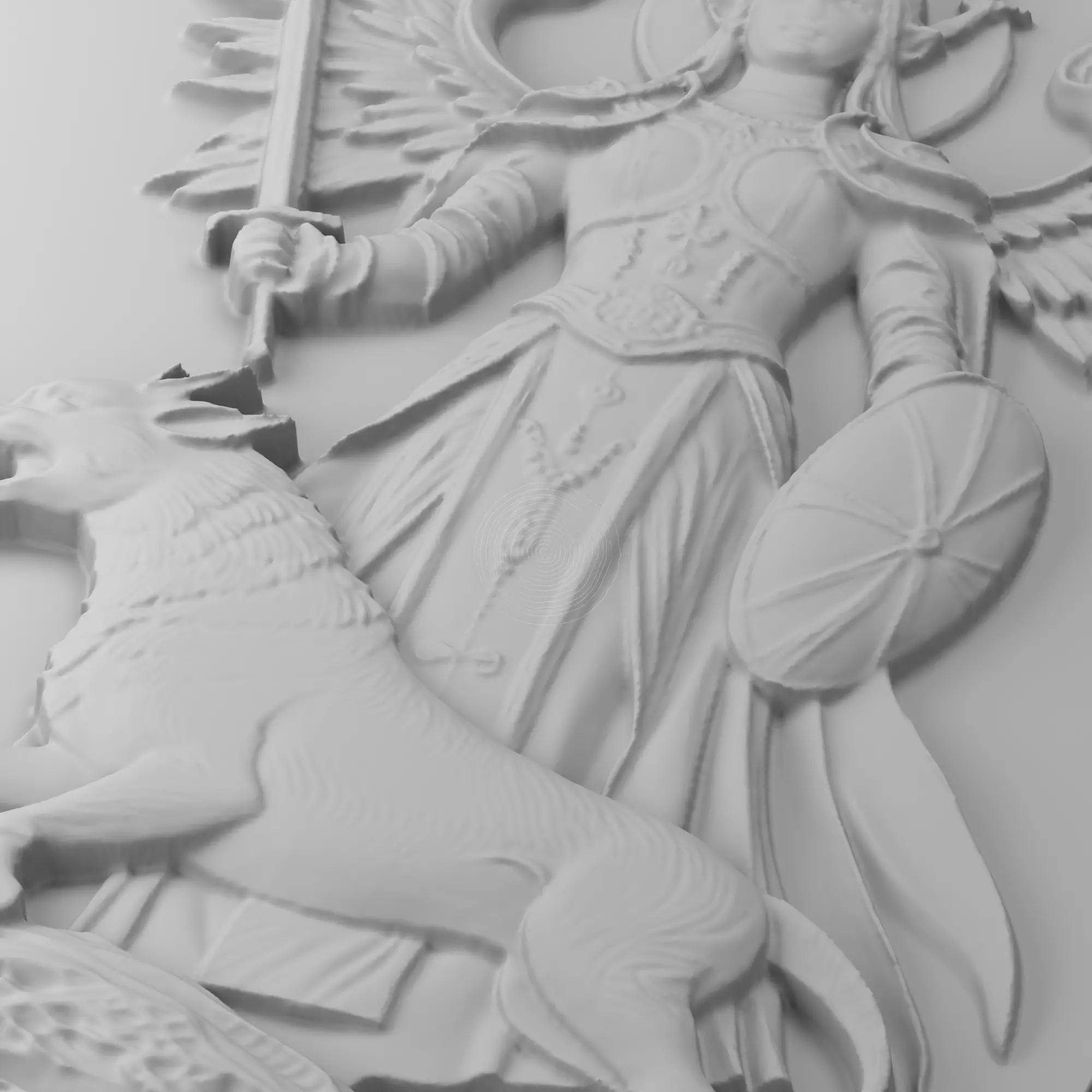 Angel warrior - STL file CNC woodcarving 3D print model_5