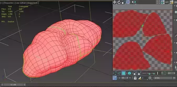 Croissant M06 Low-poly 3D model 4