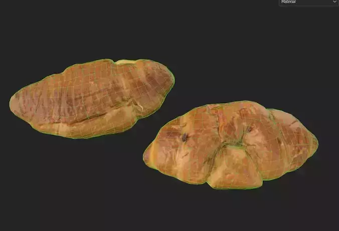 Croissant M06 Low-poly 3D model 2