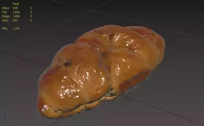 Croissant M06 Low-poly 3D model 3