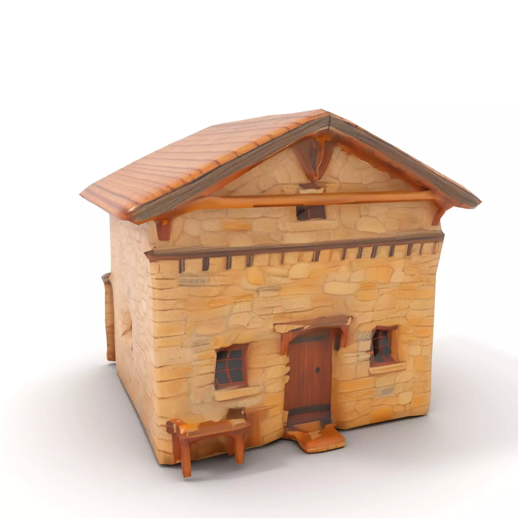 Rustic Stone Cottage model pack Low-poly 3D model_14