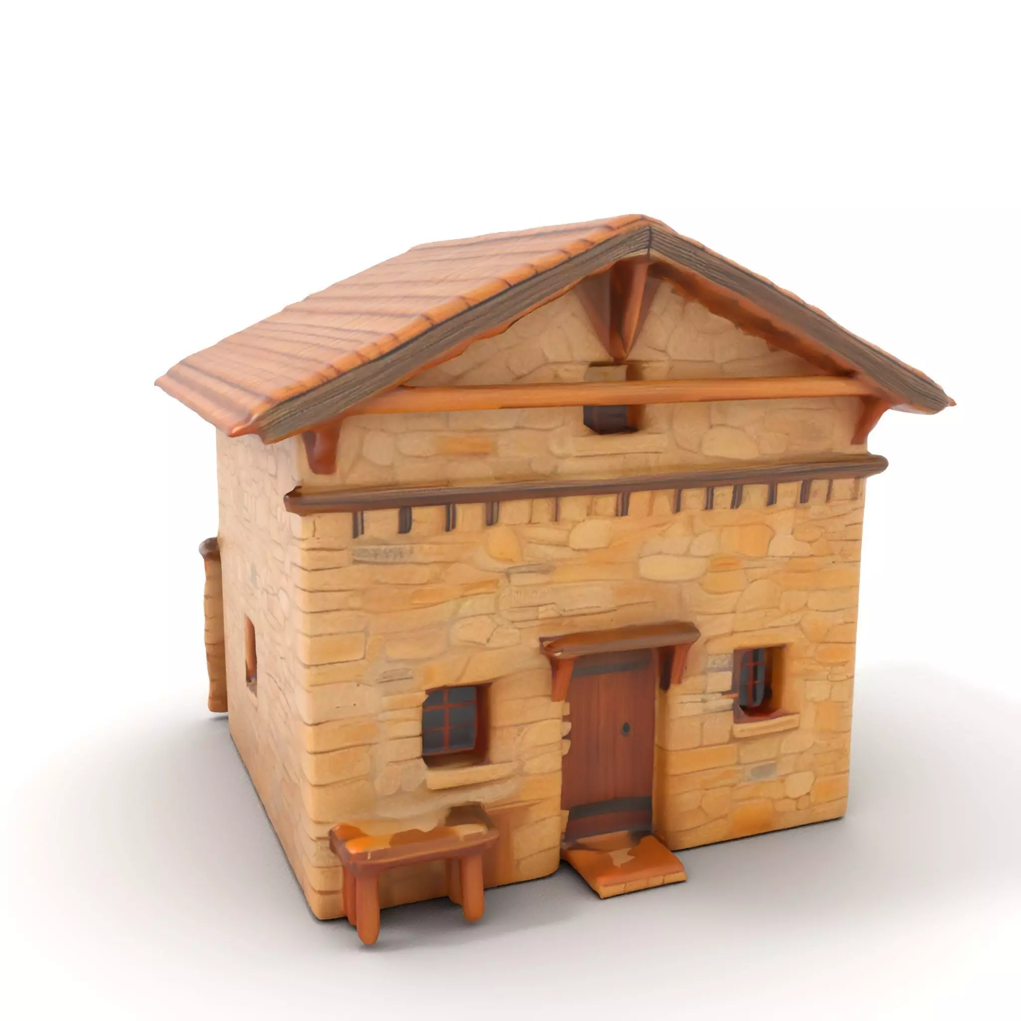 Rustic Stone Cottage model pack Low-poly 3D model_13