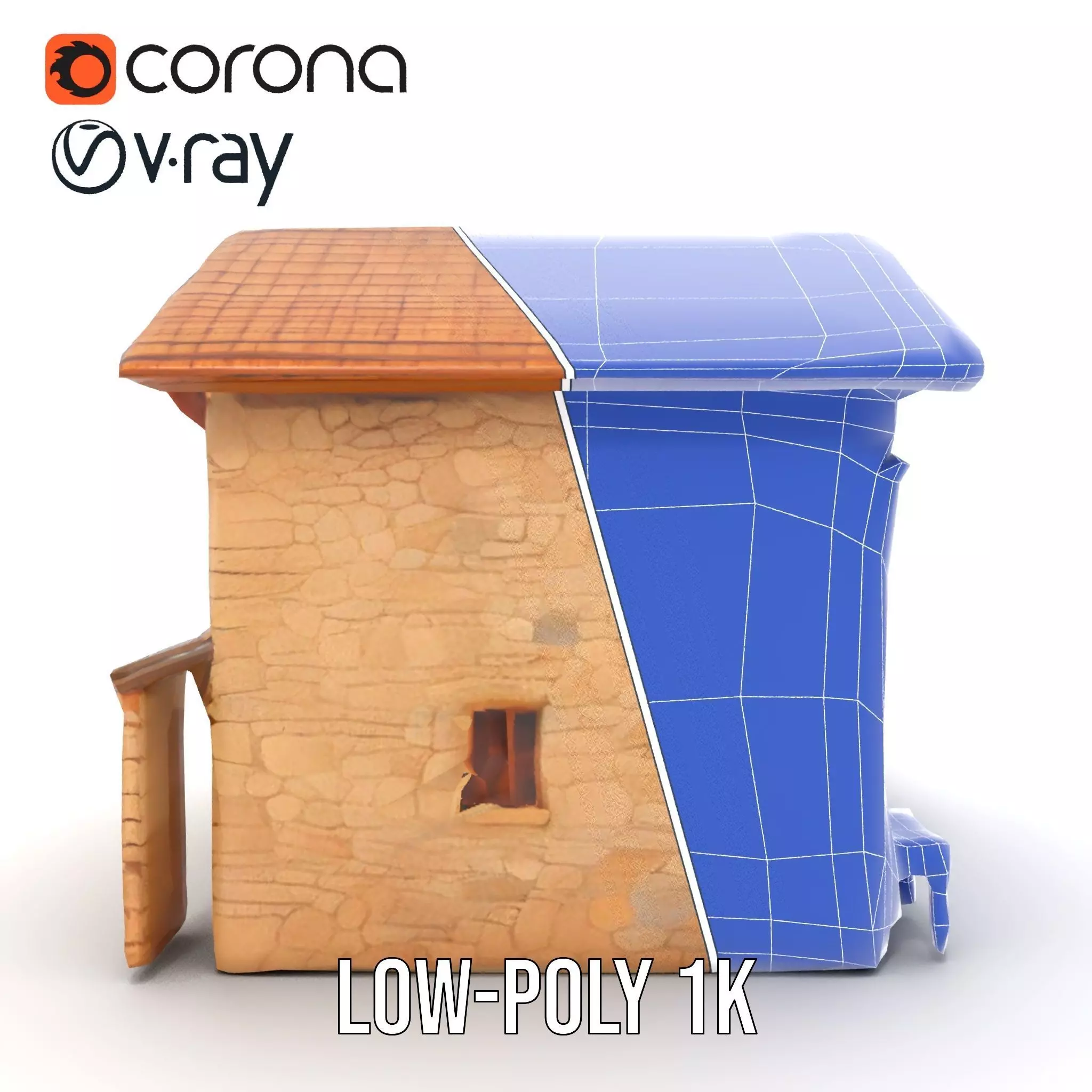 Rustic Stone Cottage model pack Low-poly 3D model_25