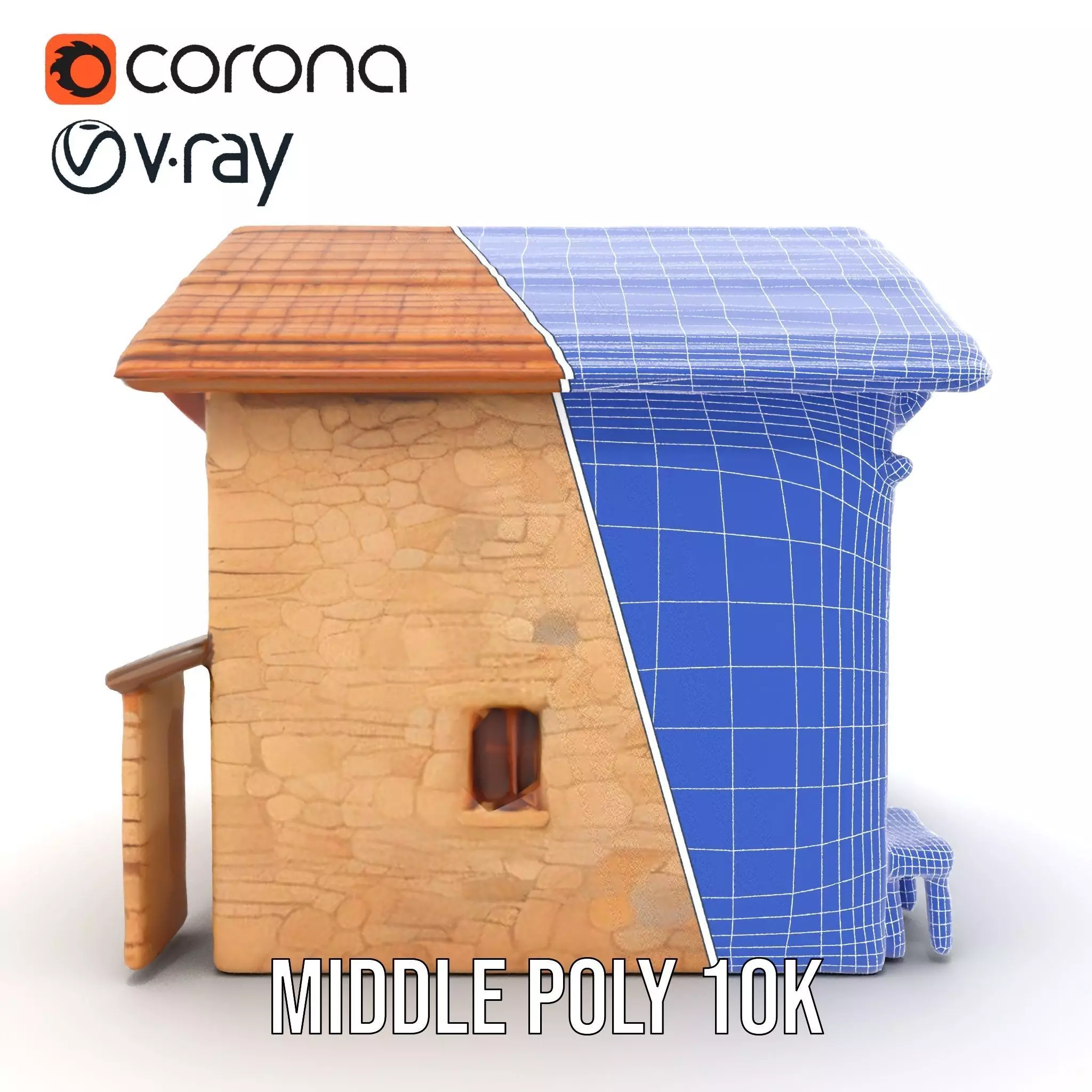 Rustic Stone Cottage model pack Low-poly 3D model_30