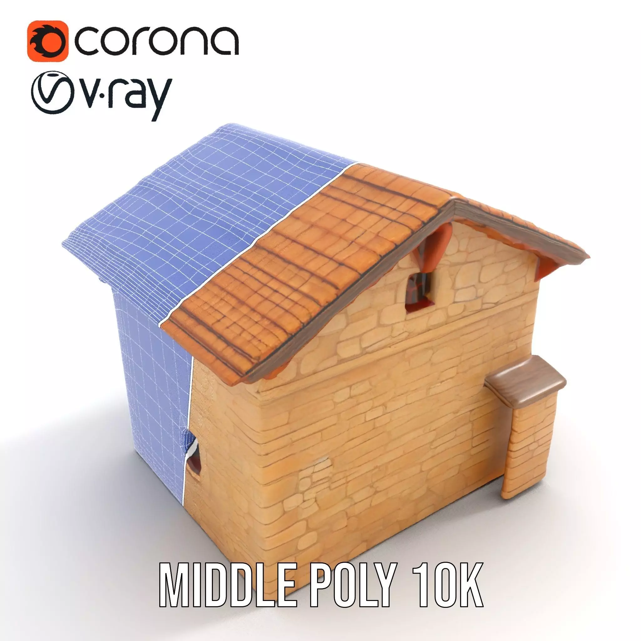 Rustic Stone Cottage model pack Low-poly 3D model_27