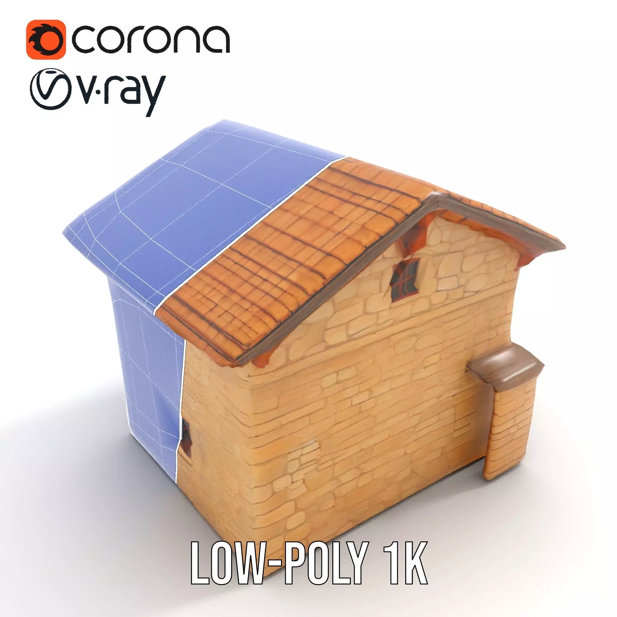 Rustic Stone Cottage model pack Low-poly 3D model_16