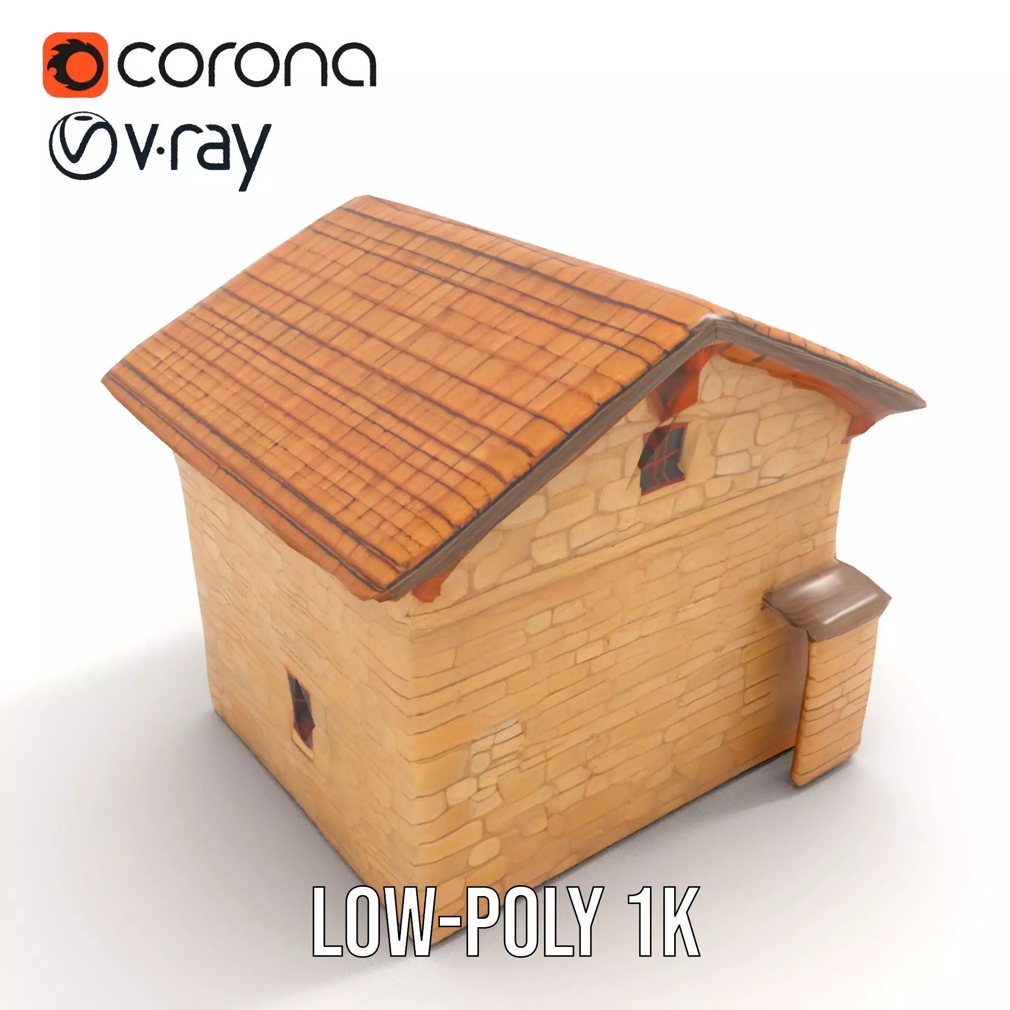 Rustic Stone Cottage model pack Low-poly 3D model_9