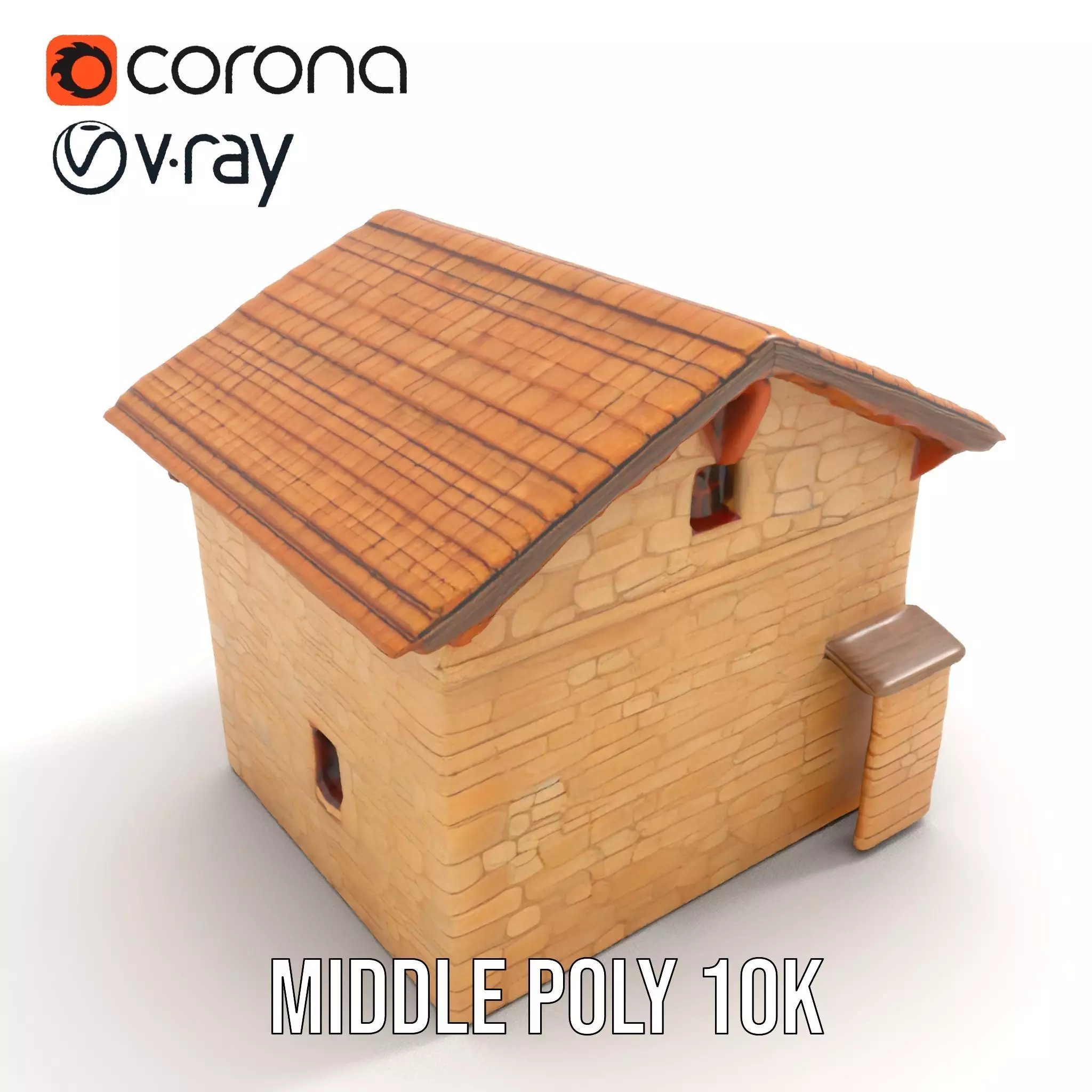 Rustic Stone Cottage model pack Low-poly 3D model_21