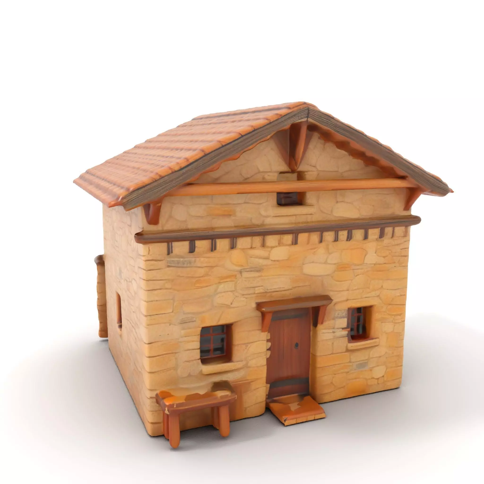 Rustic Stone Cottage model pack Low-poly 3D model_0