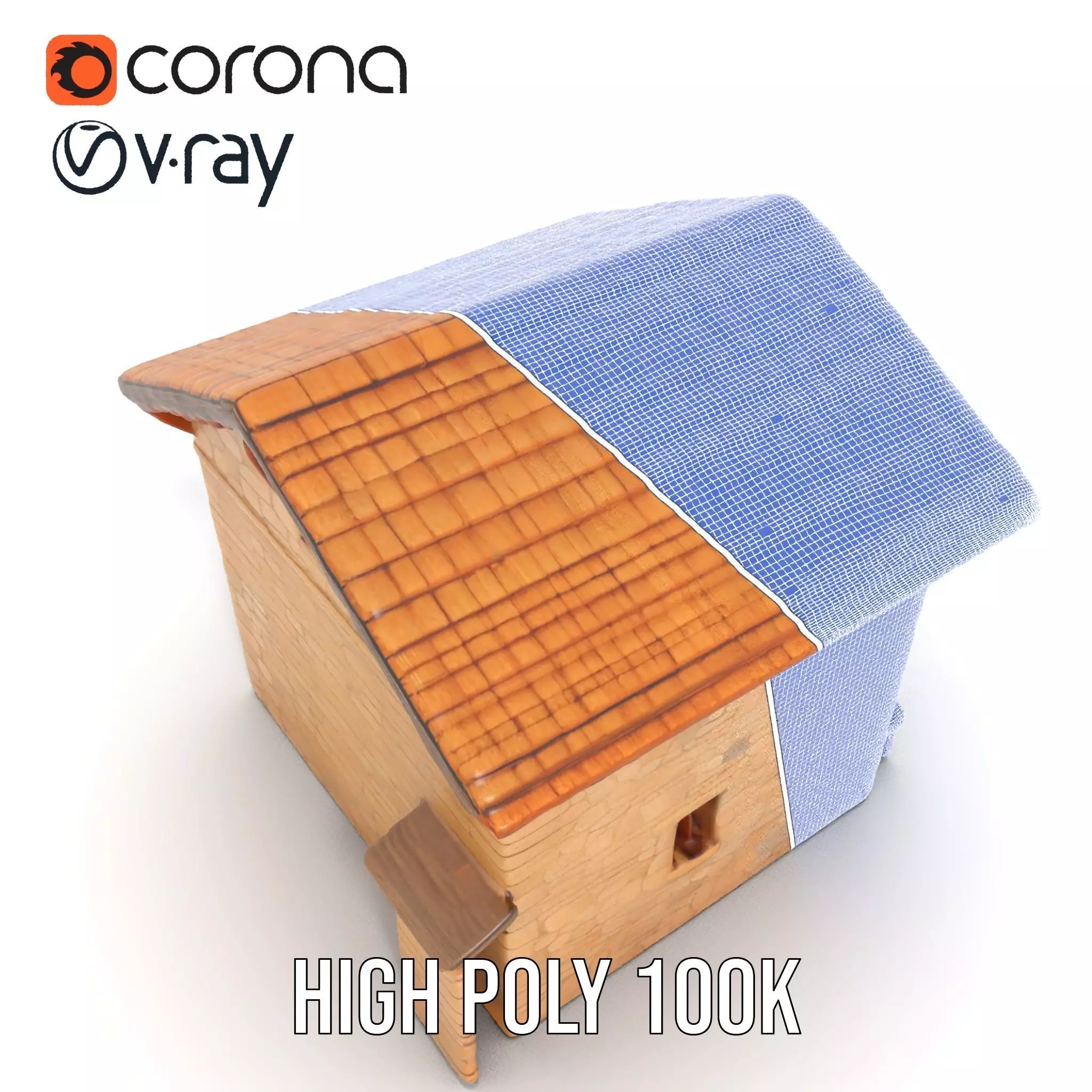 Rustic Stone Cottage model pack Low-poly 3D model_26