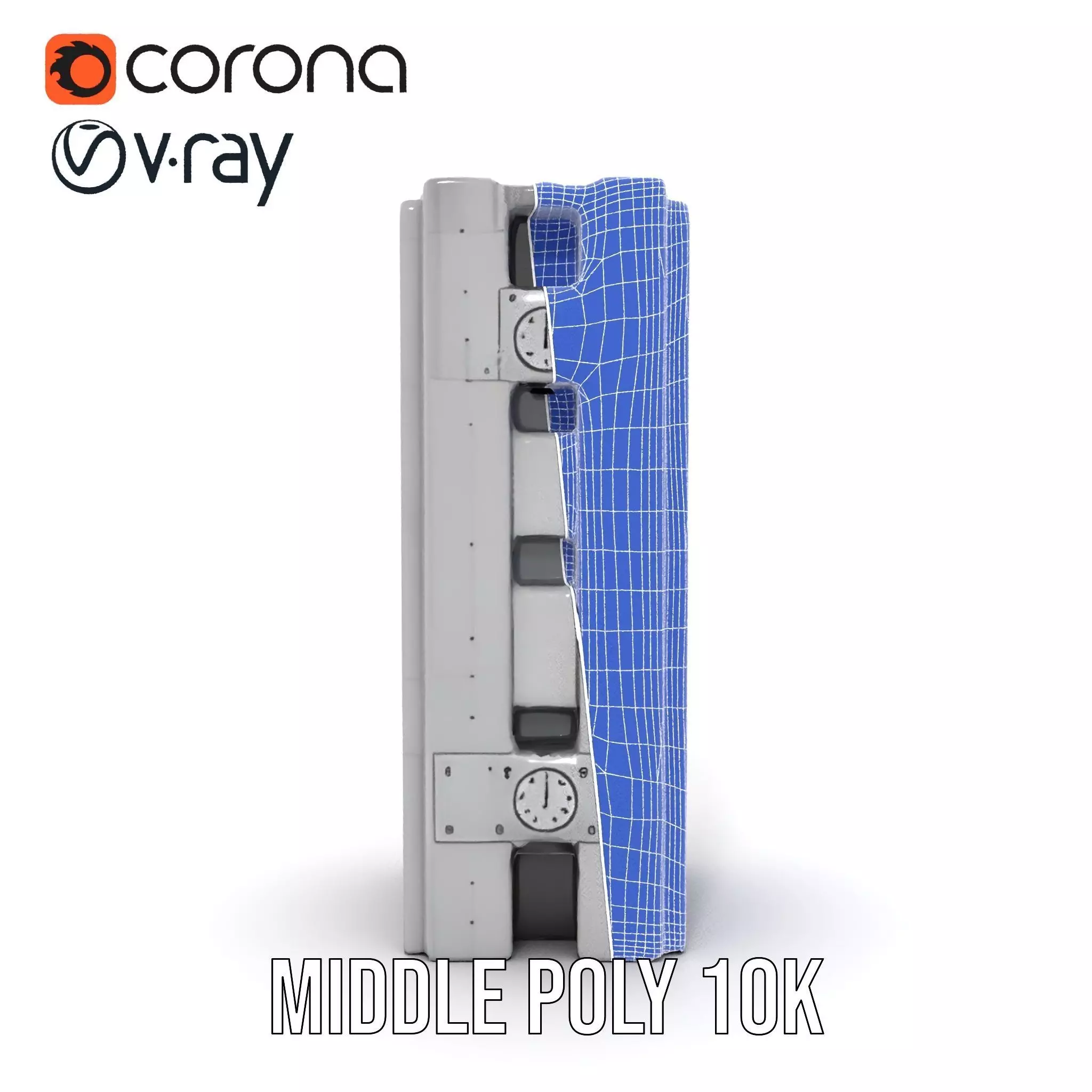 Concrete Clock Tower model pack Low-poly 3D model_5