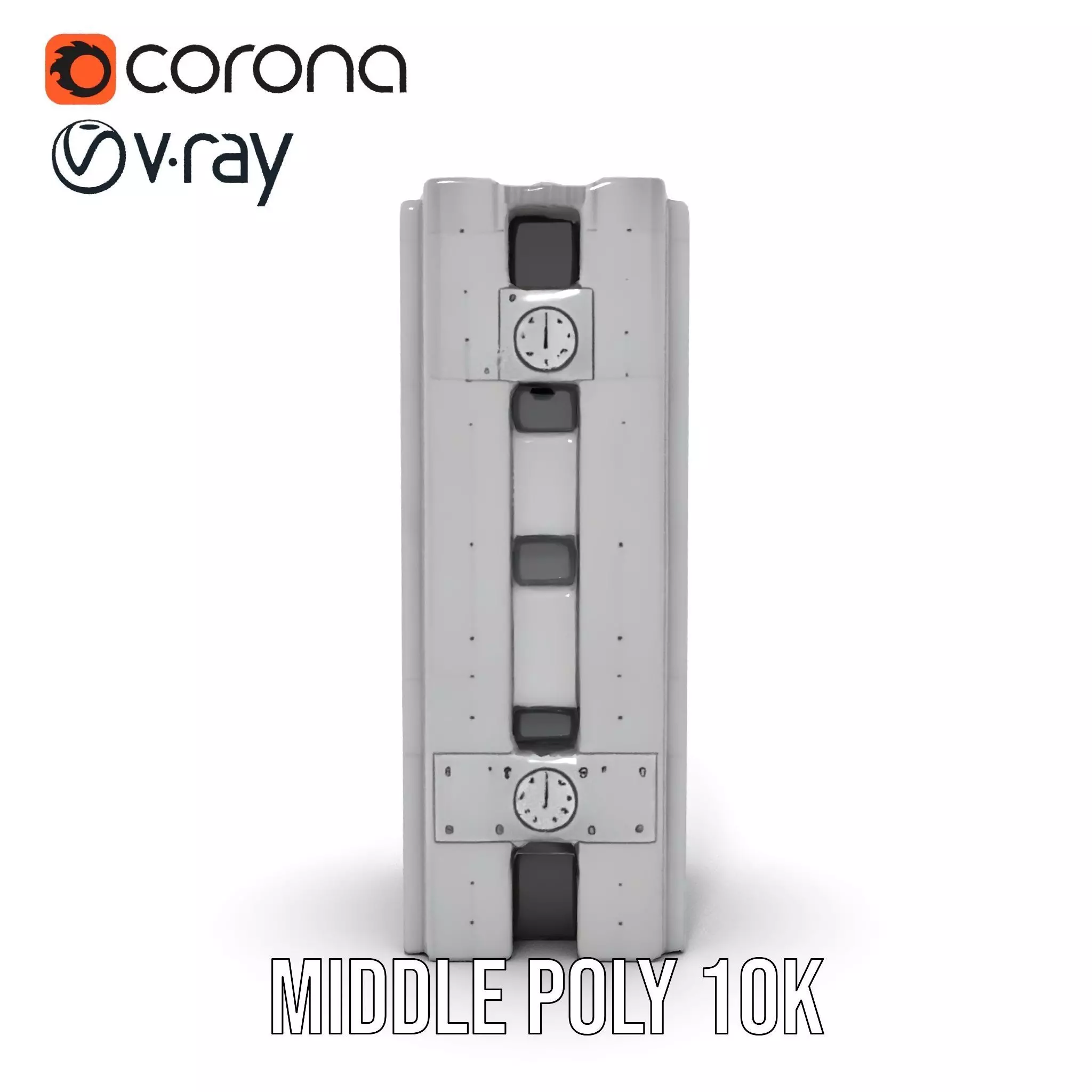 Concrete Clock Tower model pack Low-poly 3D model_23