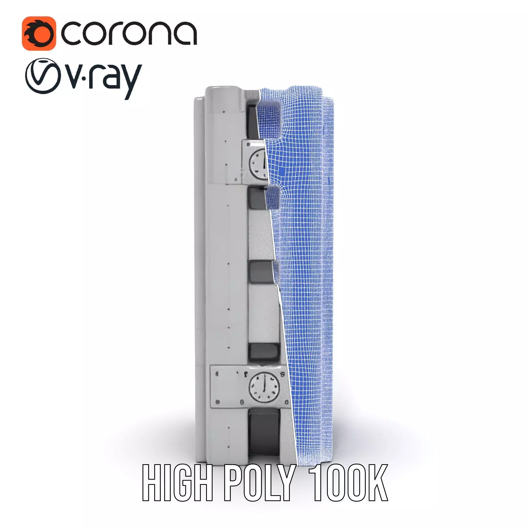 Concrete Clock Tower model pack Low-poly 3D model_32