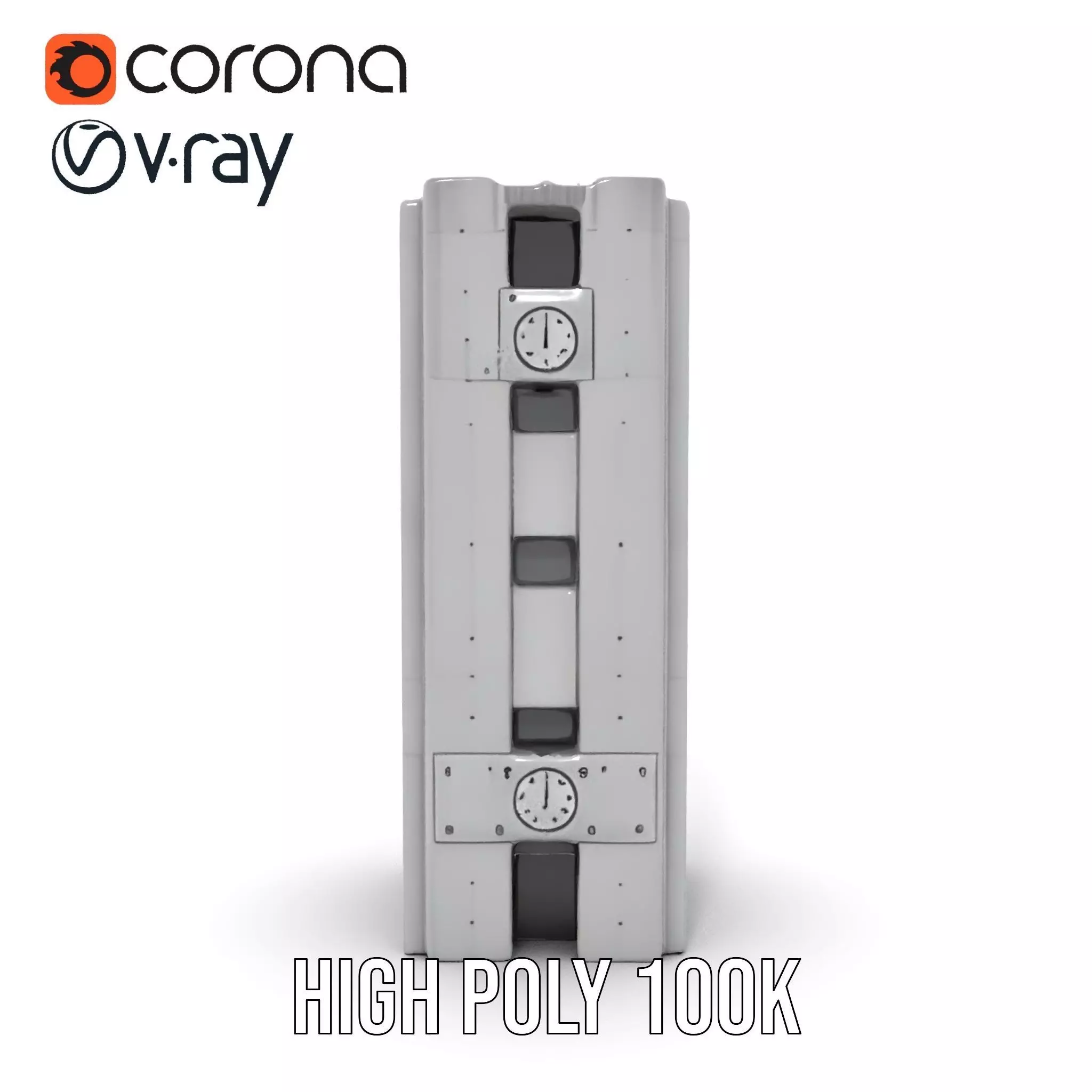 Concrete Clock Tower model pack Low-poly 3D model_12
