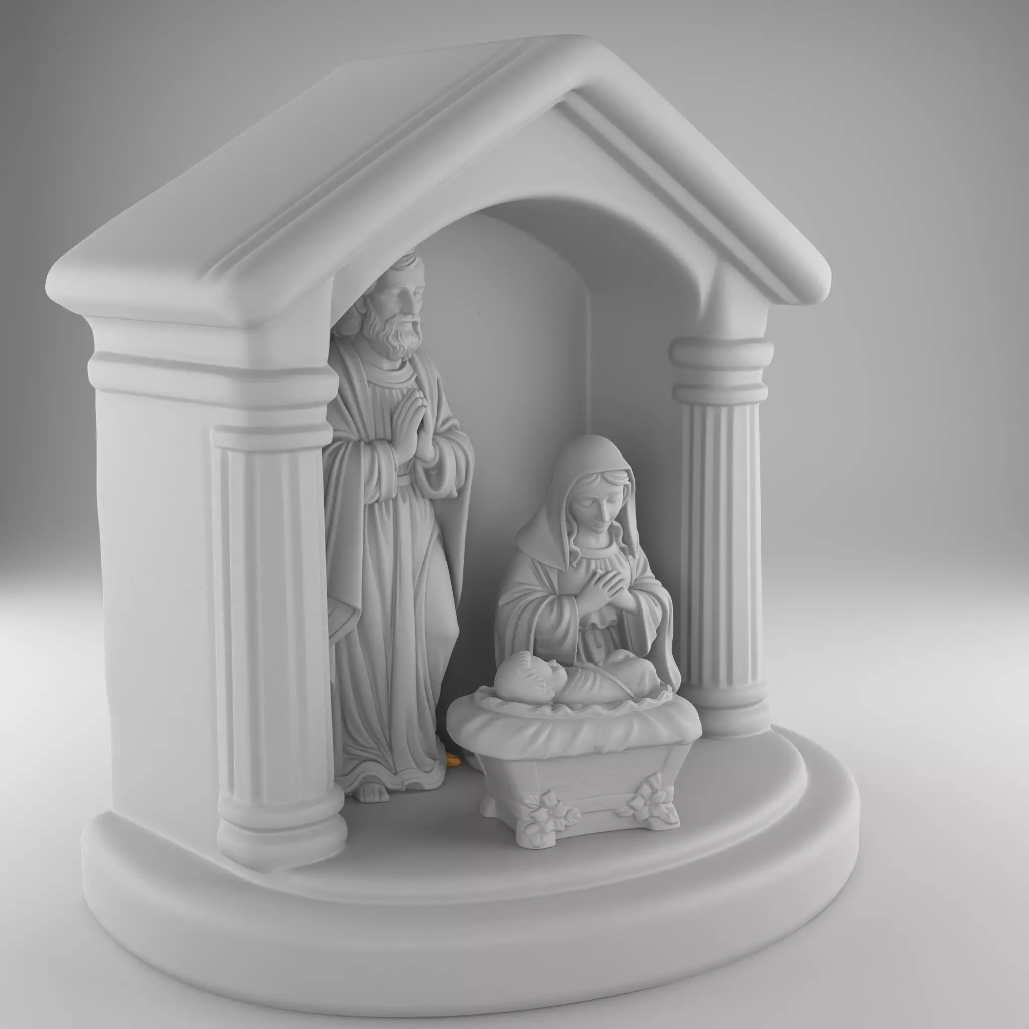 Nativity Holy Family STL separated Jesus Mary Joseph Manger 3D print model_6