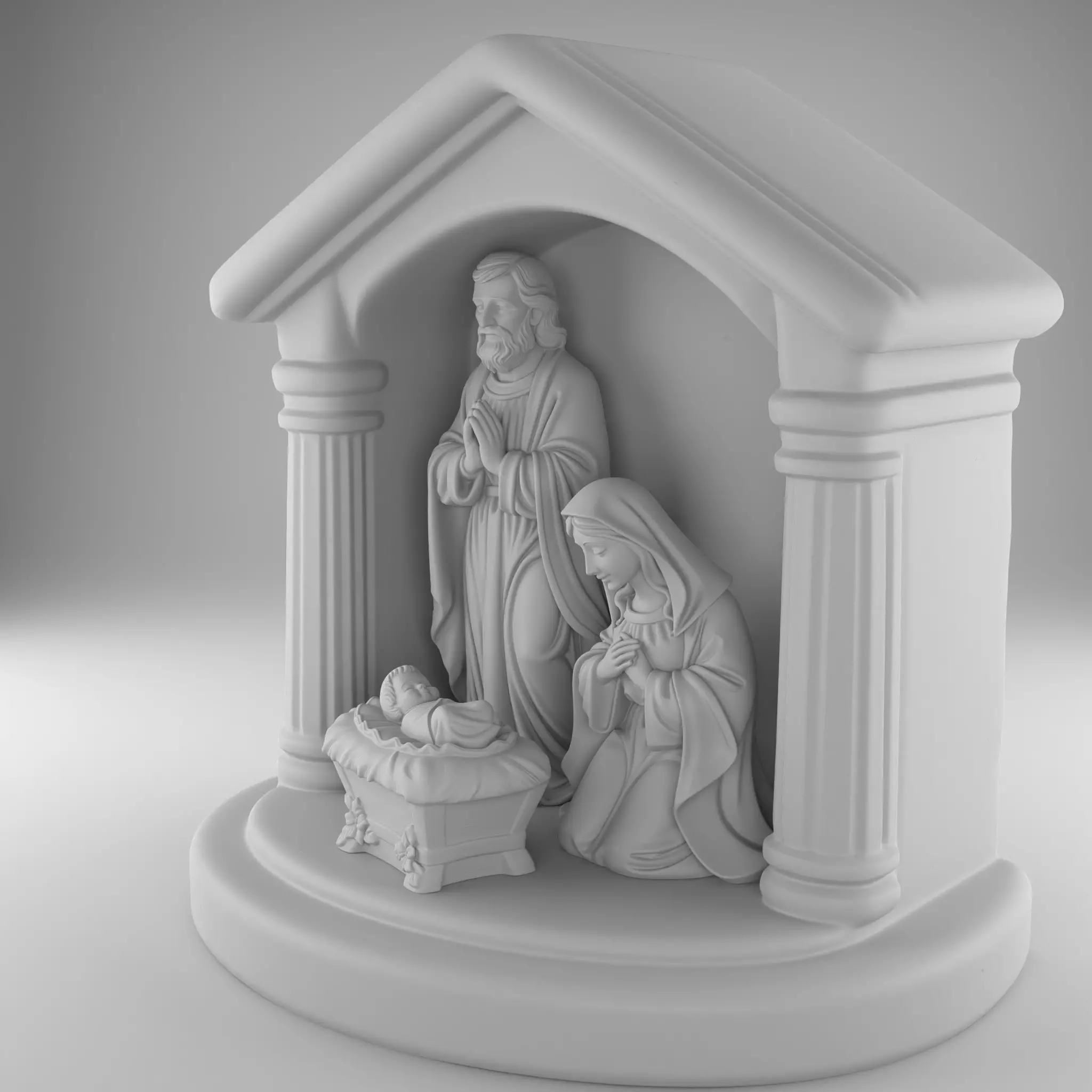 Nativity Holy Family STL separated Jesus Mary Joseph Manger 3D print model_5