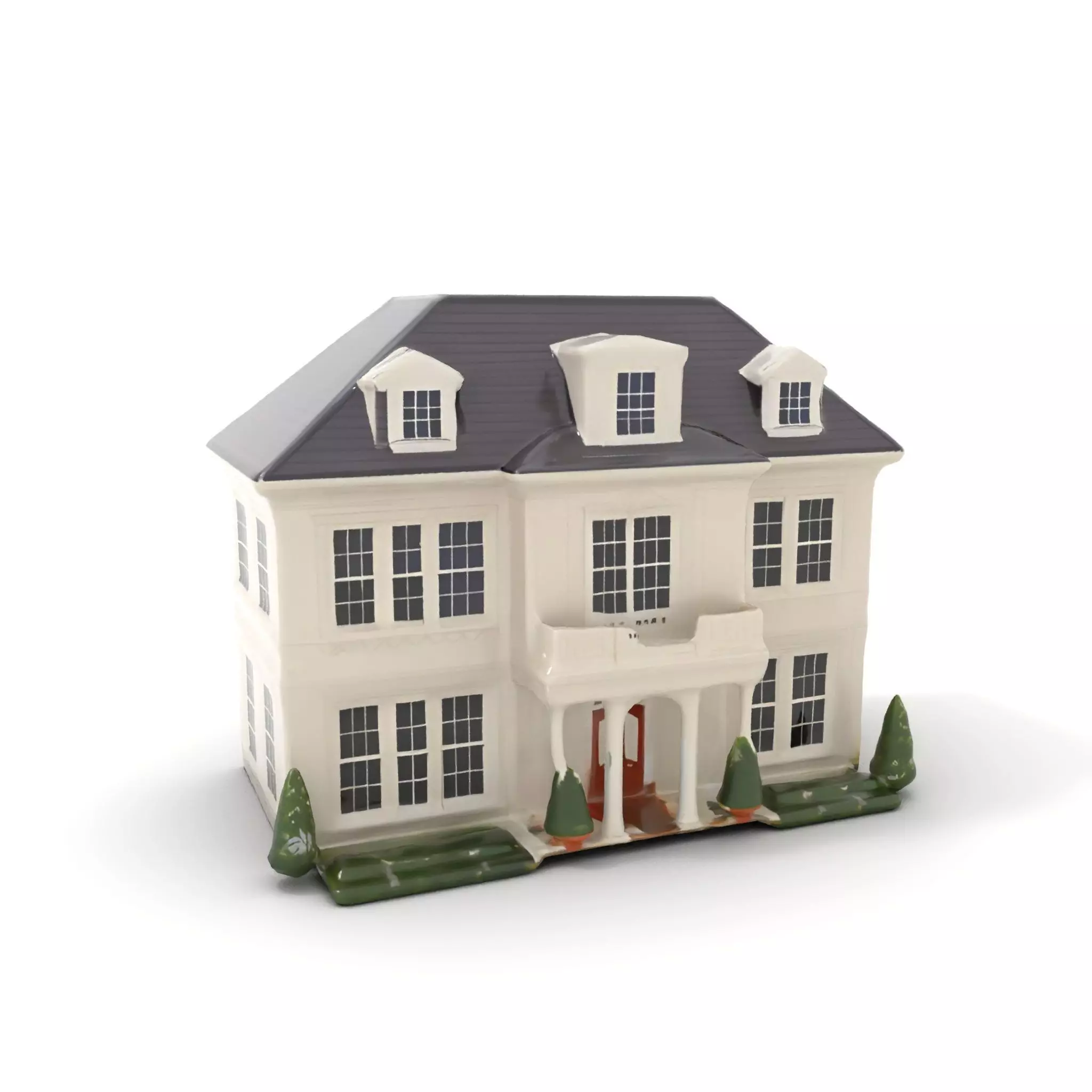 Classic White Mansion model pack Low-poly 3D model_6